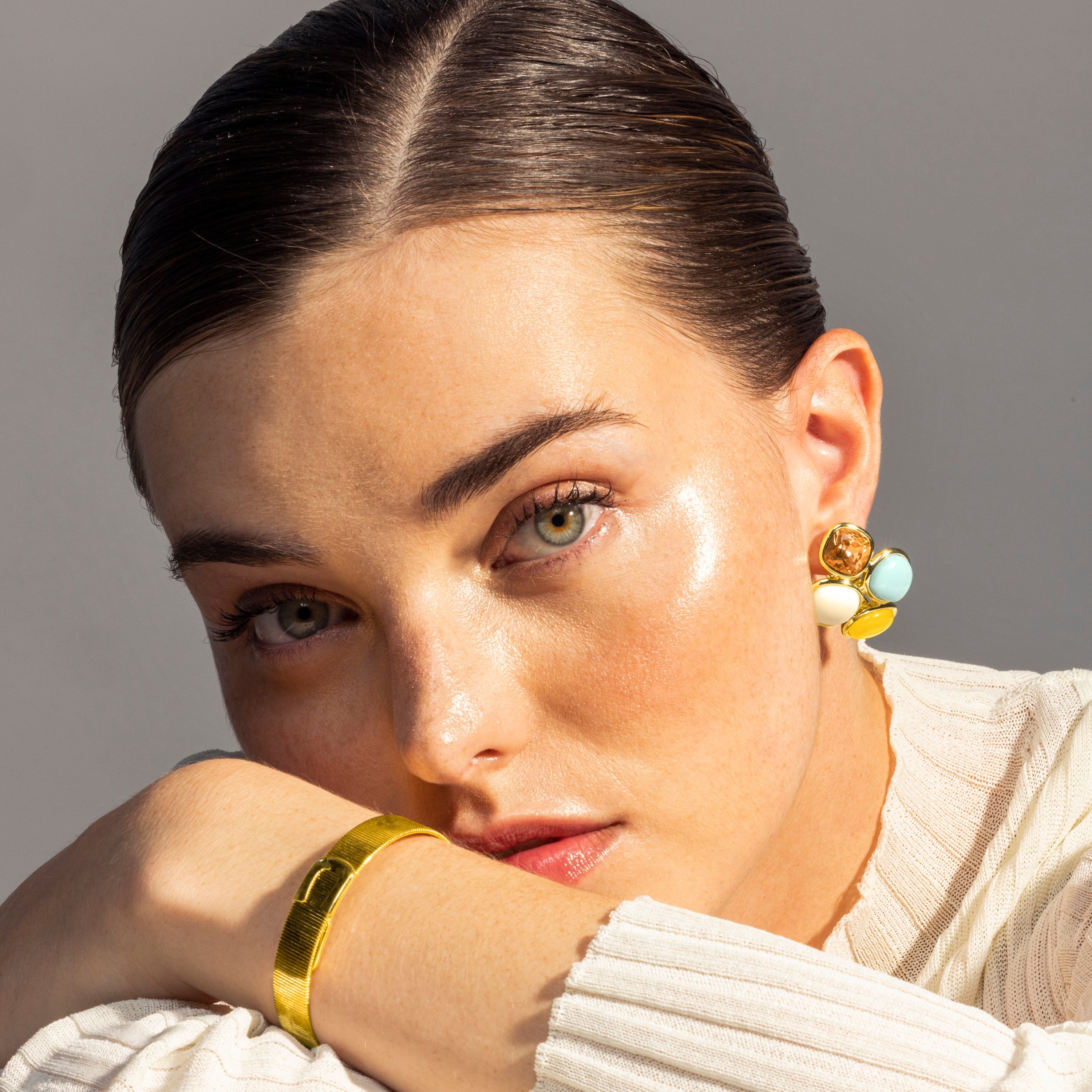 Earrings finished in 18K yellow gold - Lezu