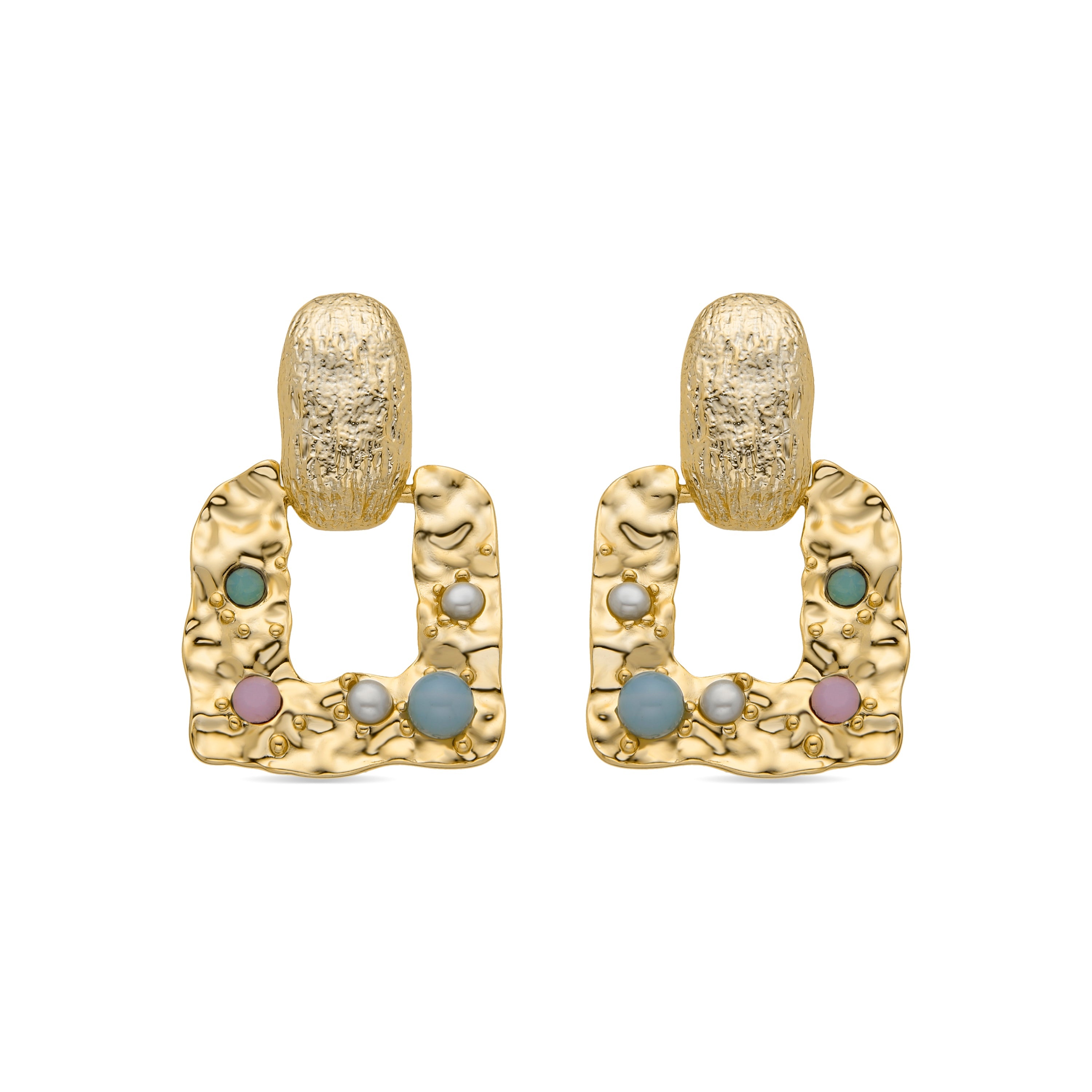 Earrings finished in 18K yellow gold - Paile