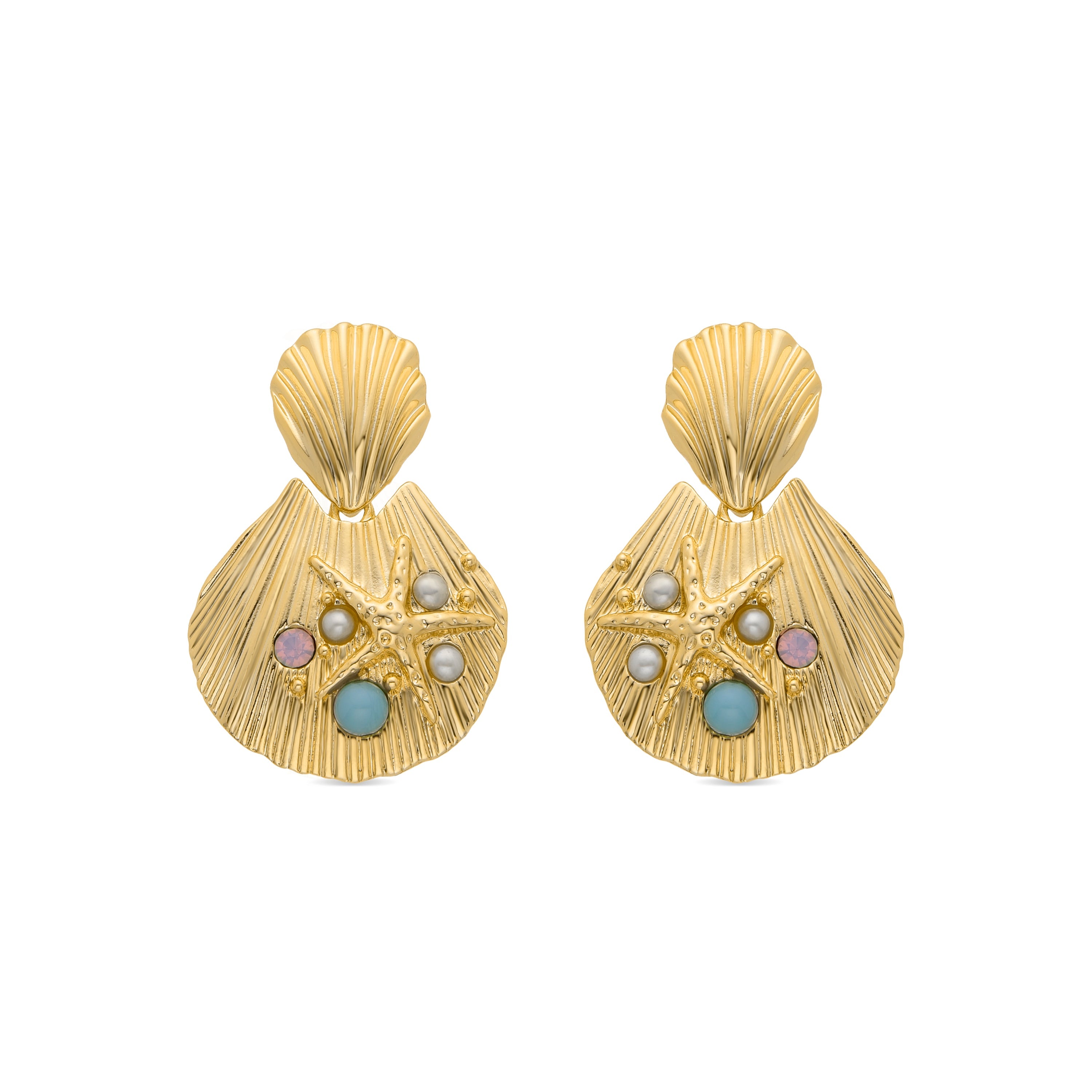 18K yellow gold finished earrings - Zintol