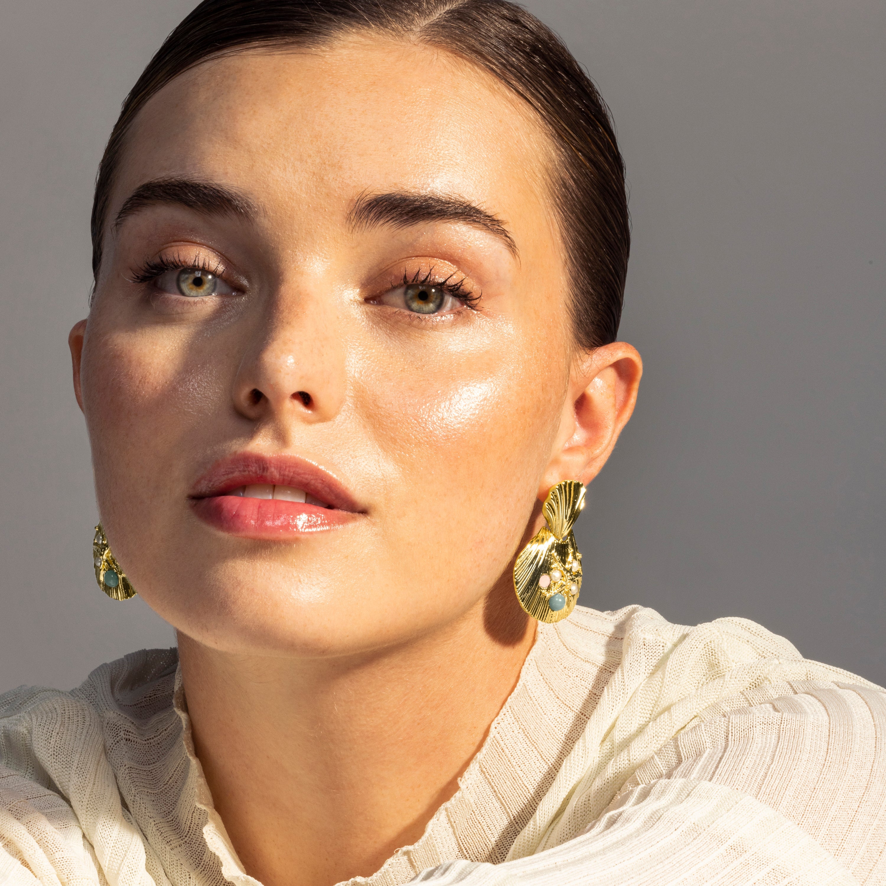18K yellow gold finished earrings - Zintol