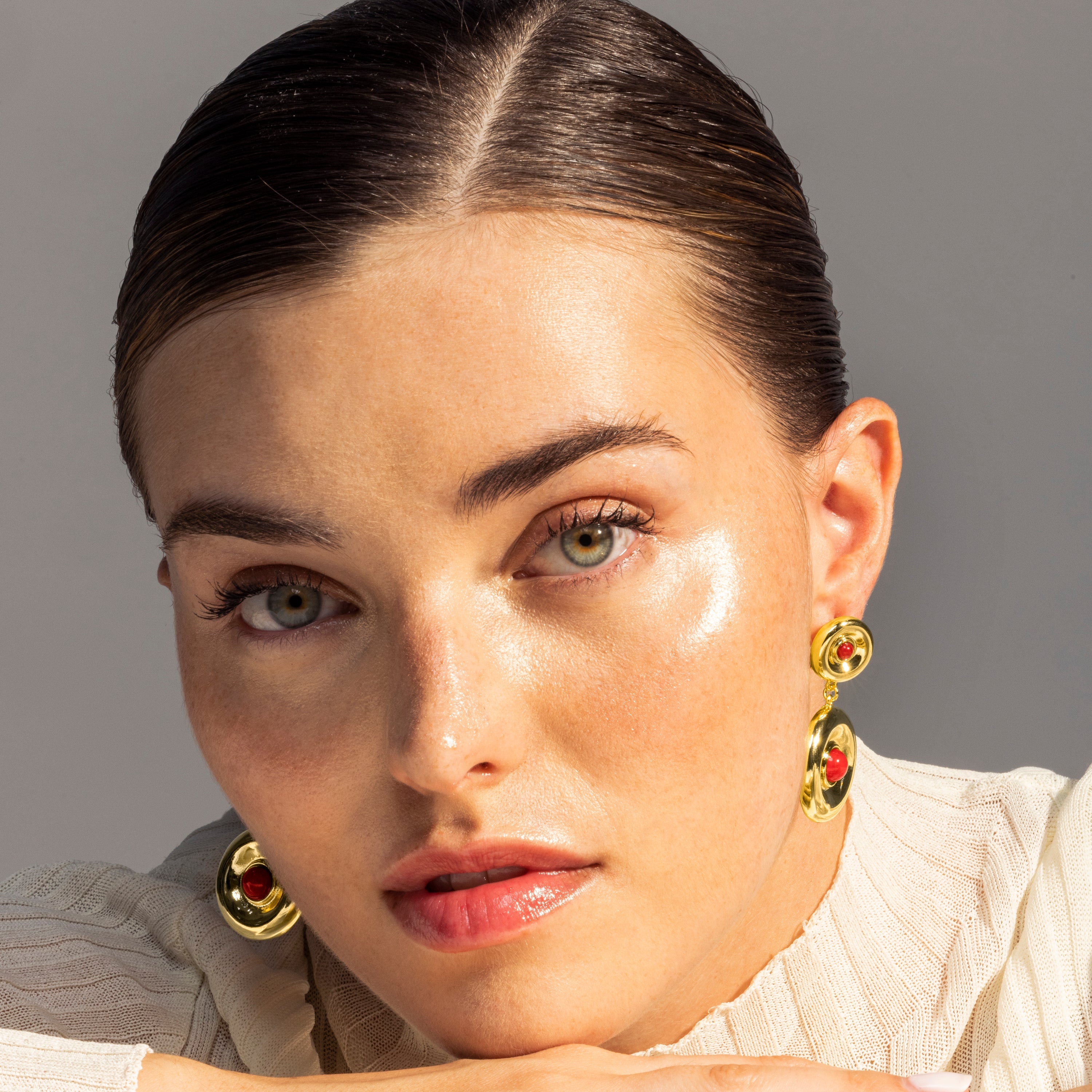 Earrings finished in 18K yellow gold - Orche