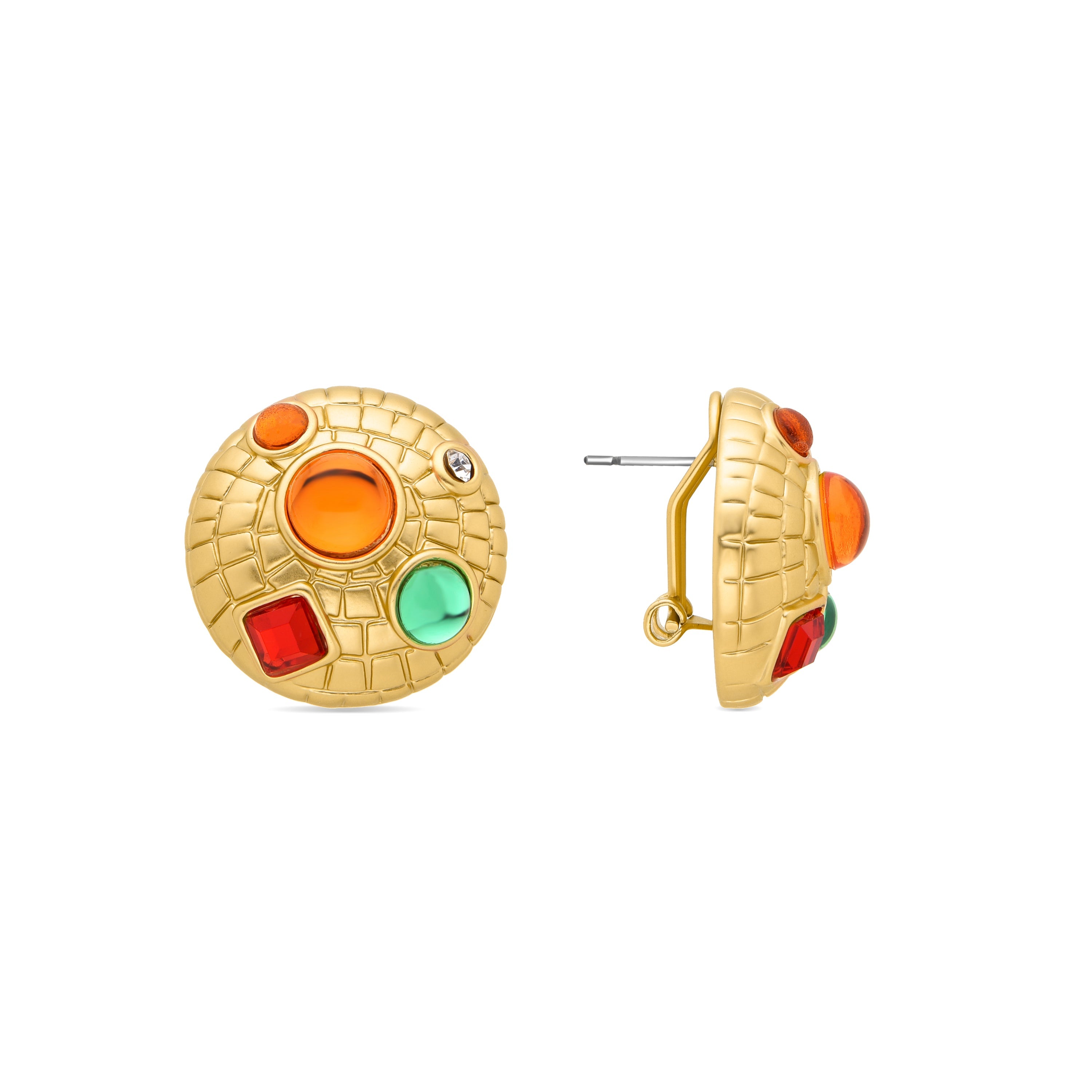18K yellow gold finished earrings - Shurax