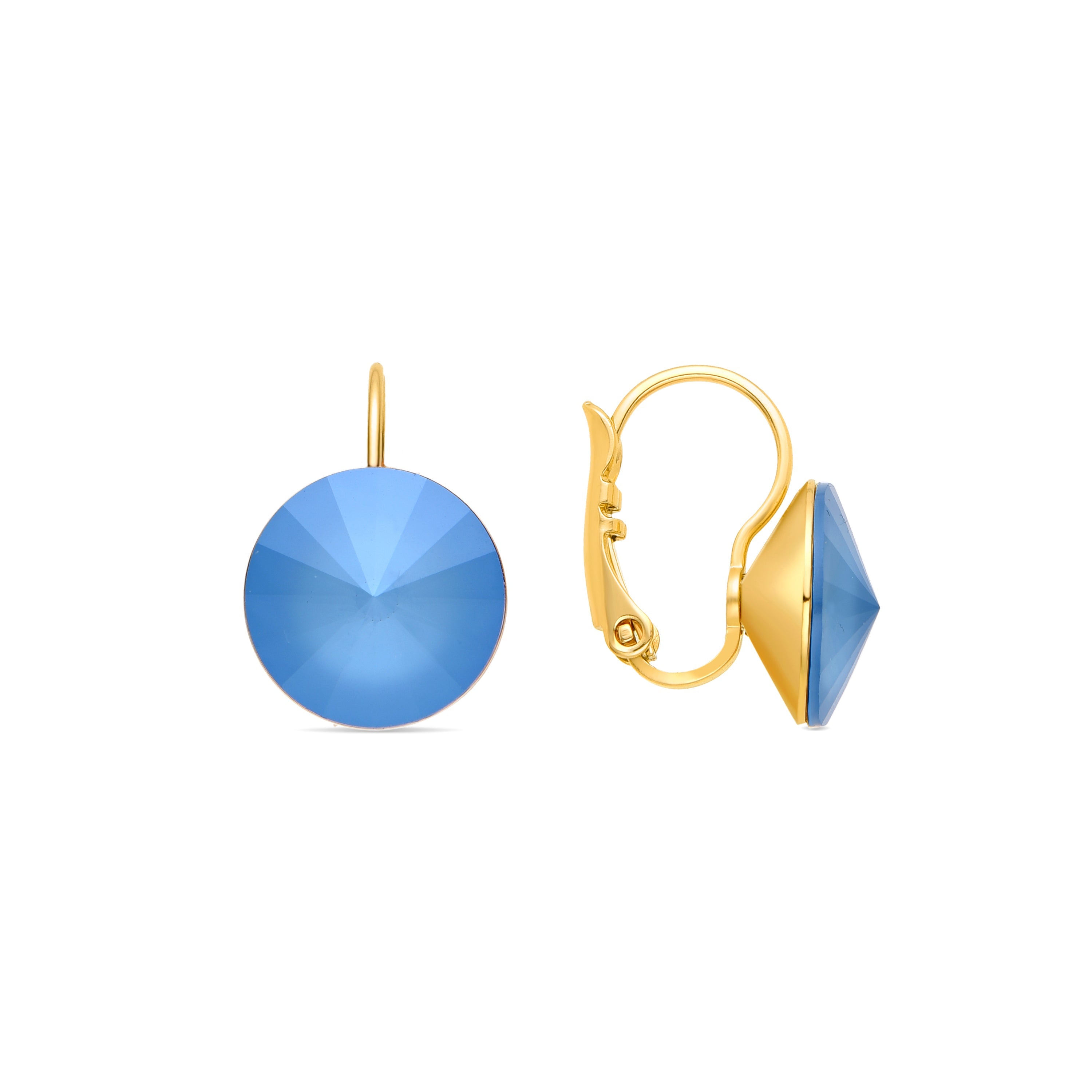 Blue Crystal Earrings finished in 18K yellow gold - Kimji