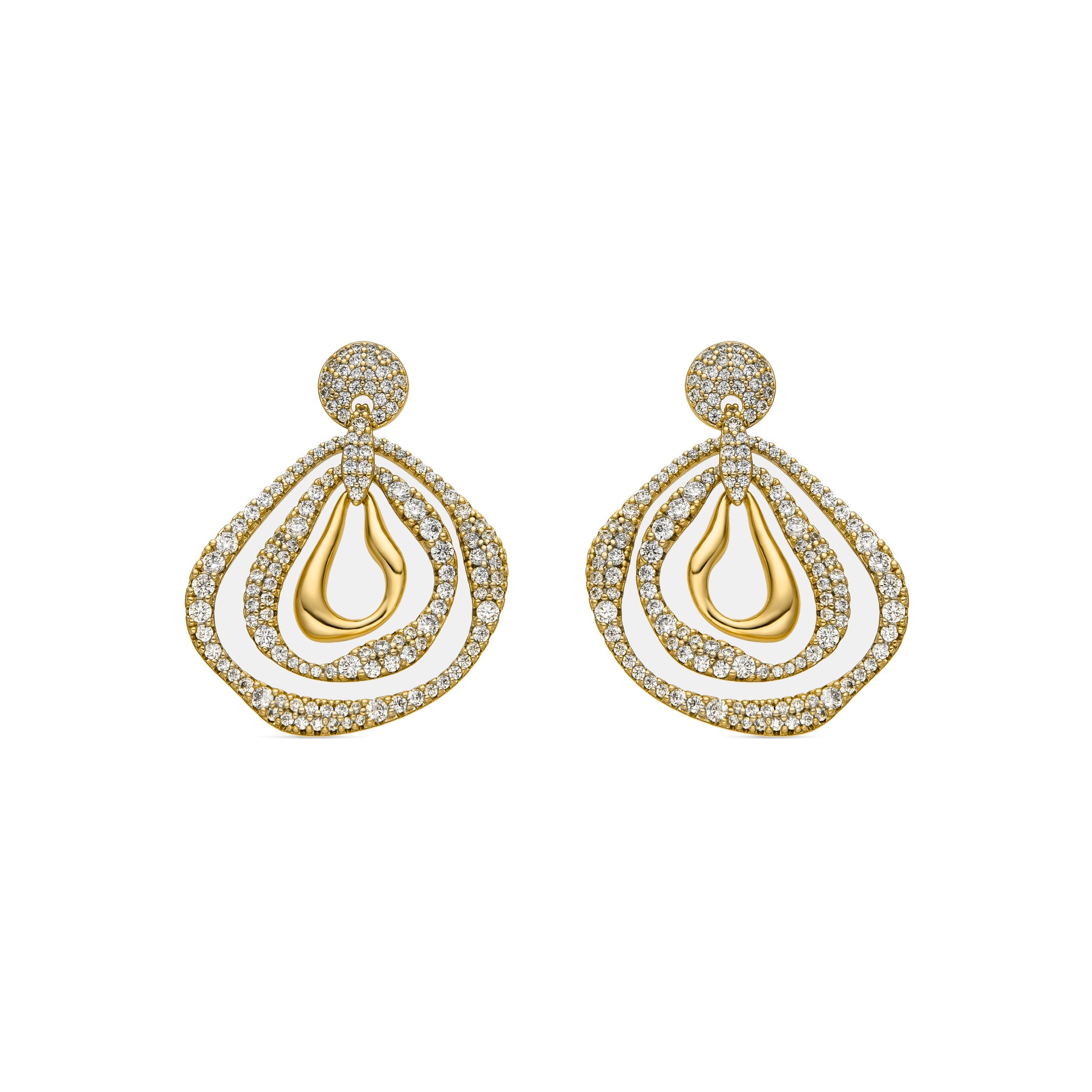 Pendientes con Circonita Brillante acabado oro 18k - Tazdi