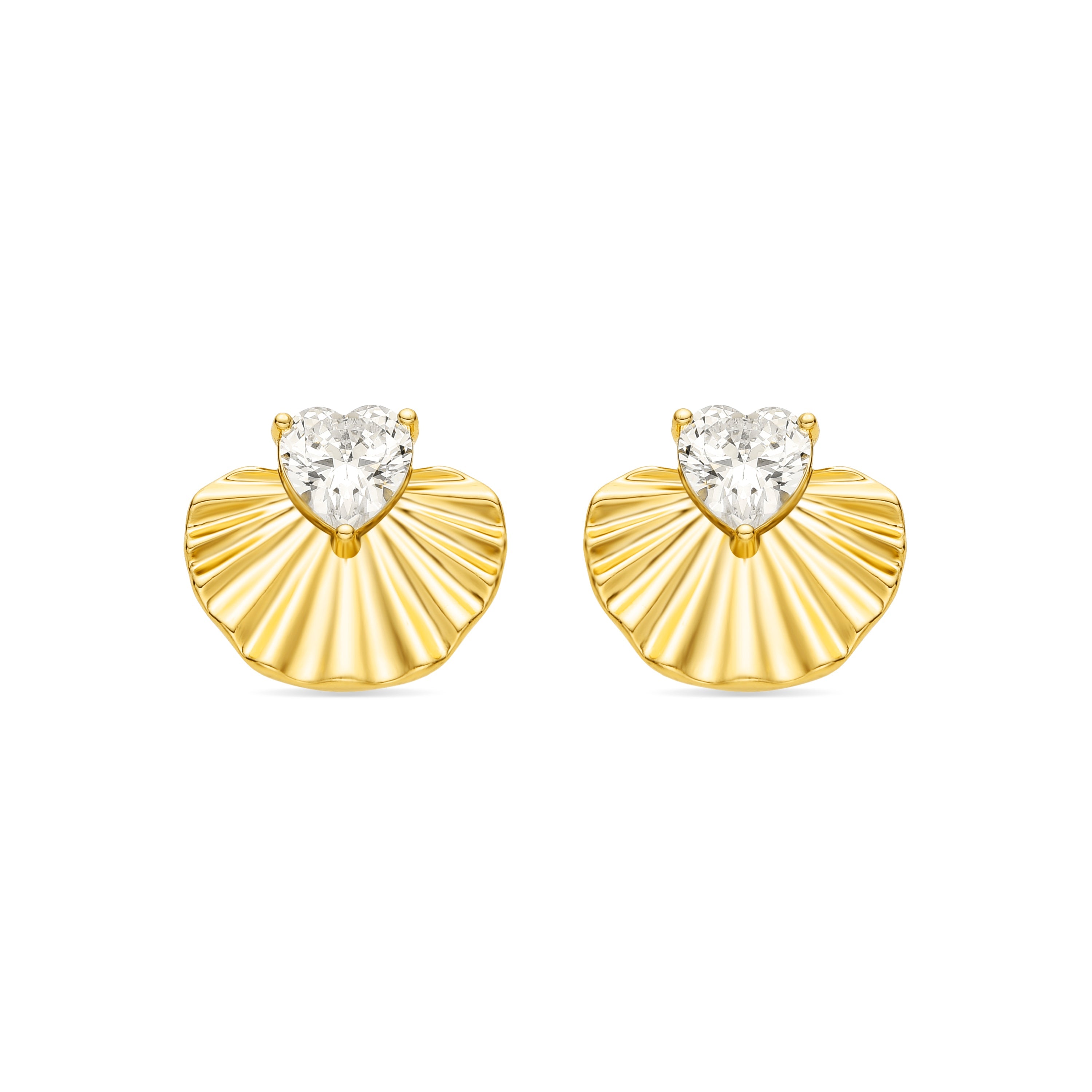 Pendientes con Circonita Brillante acabado oro 18k - Adnis