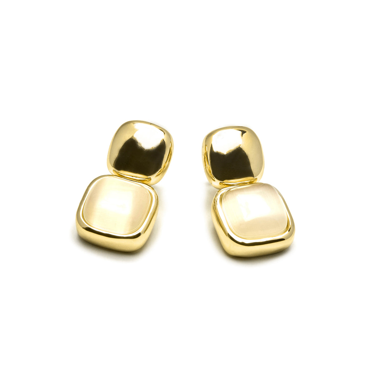 18k gold-finished cat's eye earrings - Laroi