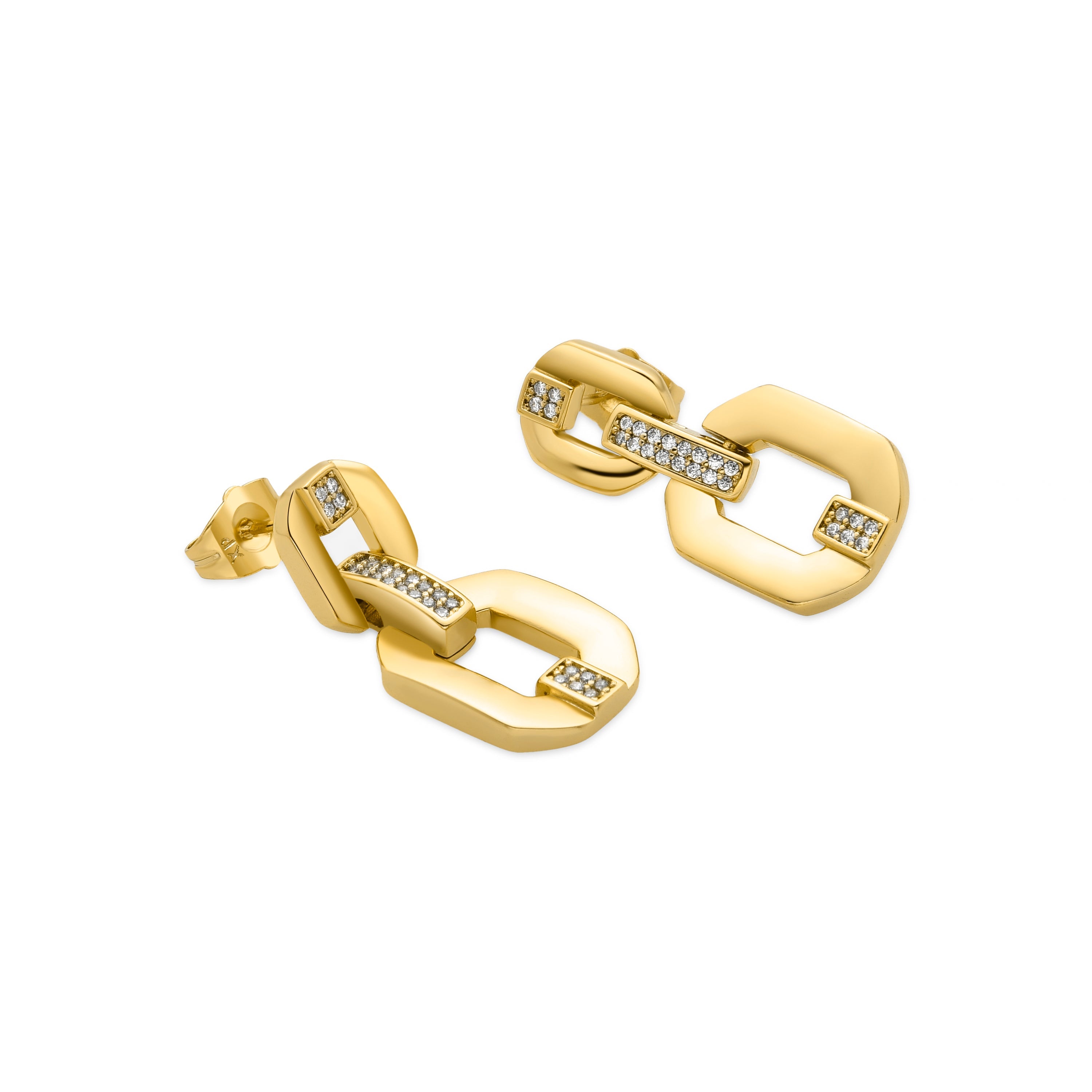 Pendientes con Circonita Brillante acabado oro 18k - Wigne