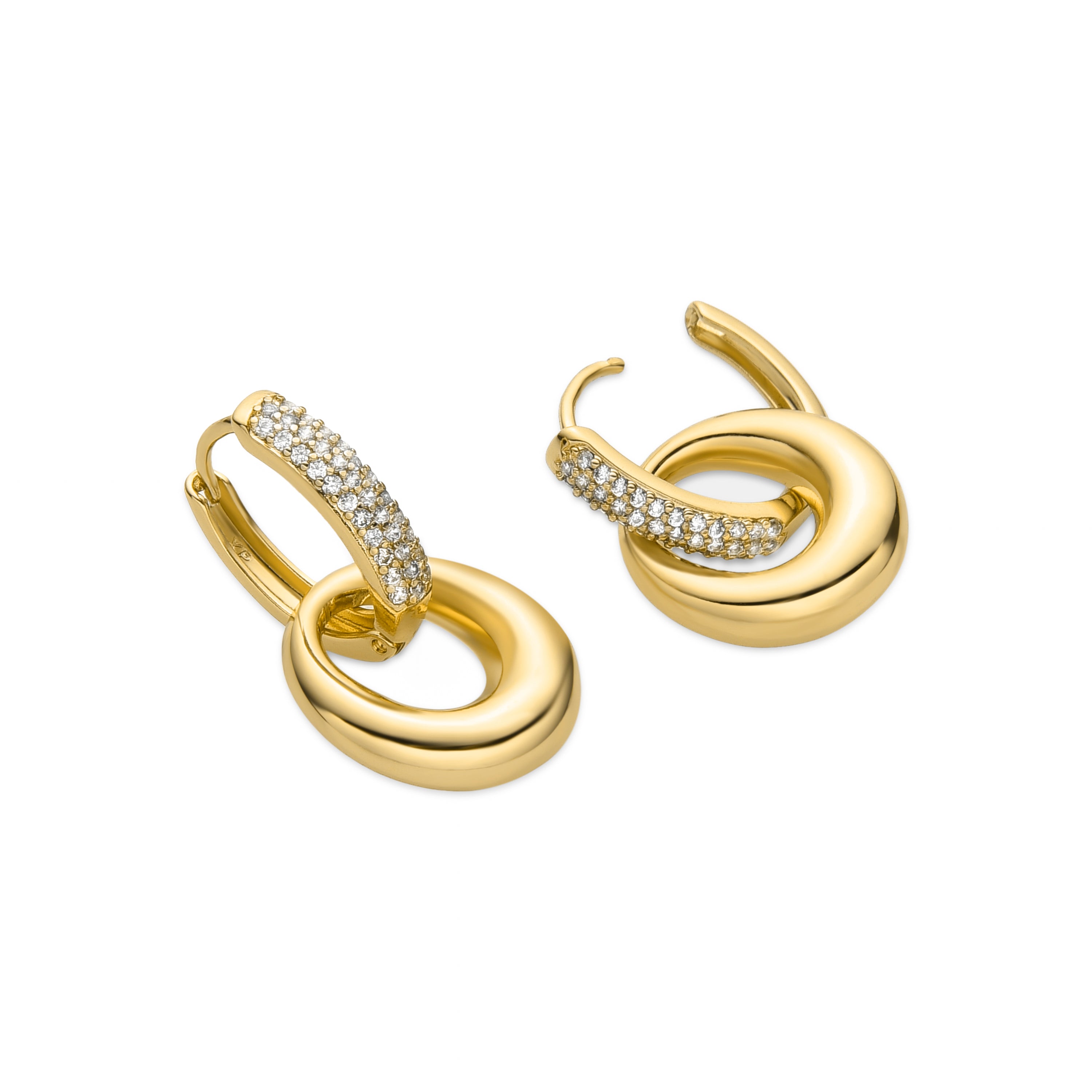 Pendientes con Circonita Brillante acabado oro 18k - Pakki