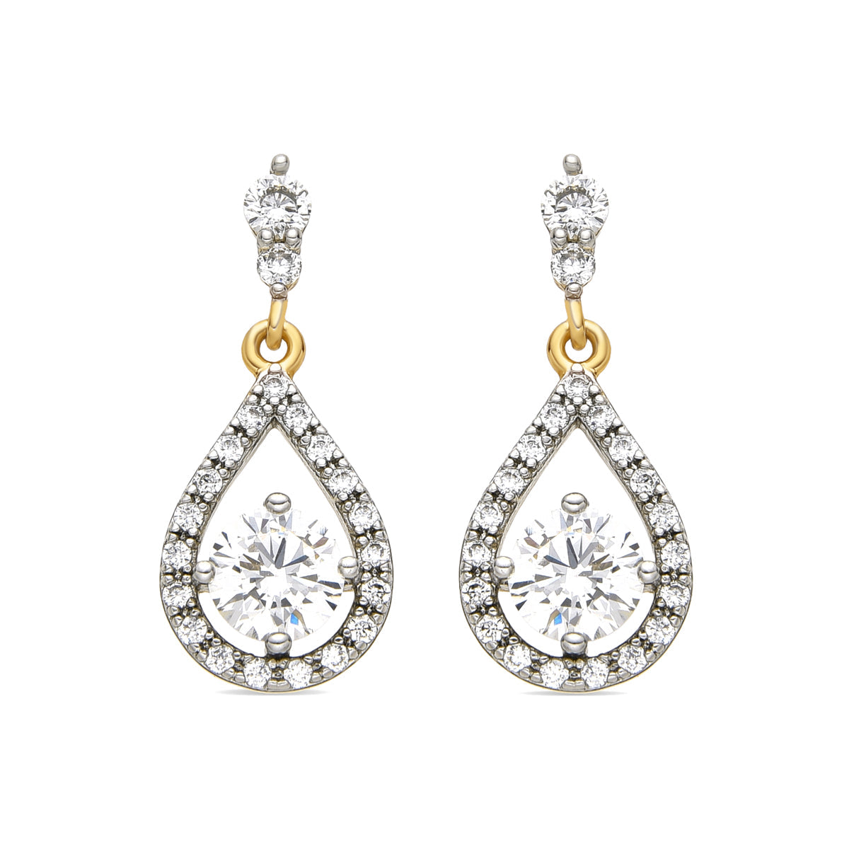 Pendientes con Circonita Brillante acabado oro 18k - Lessia