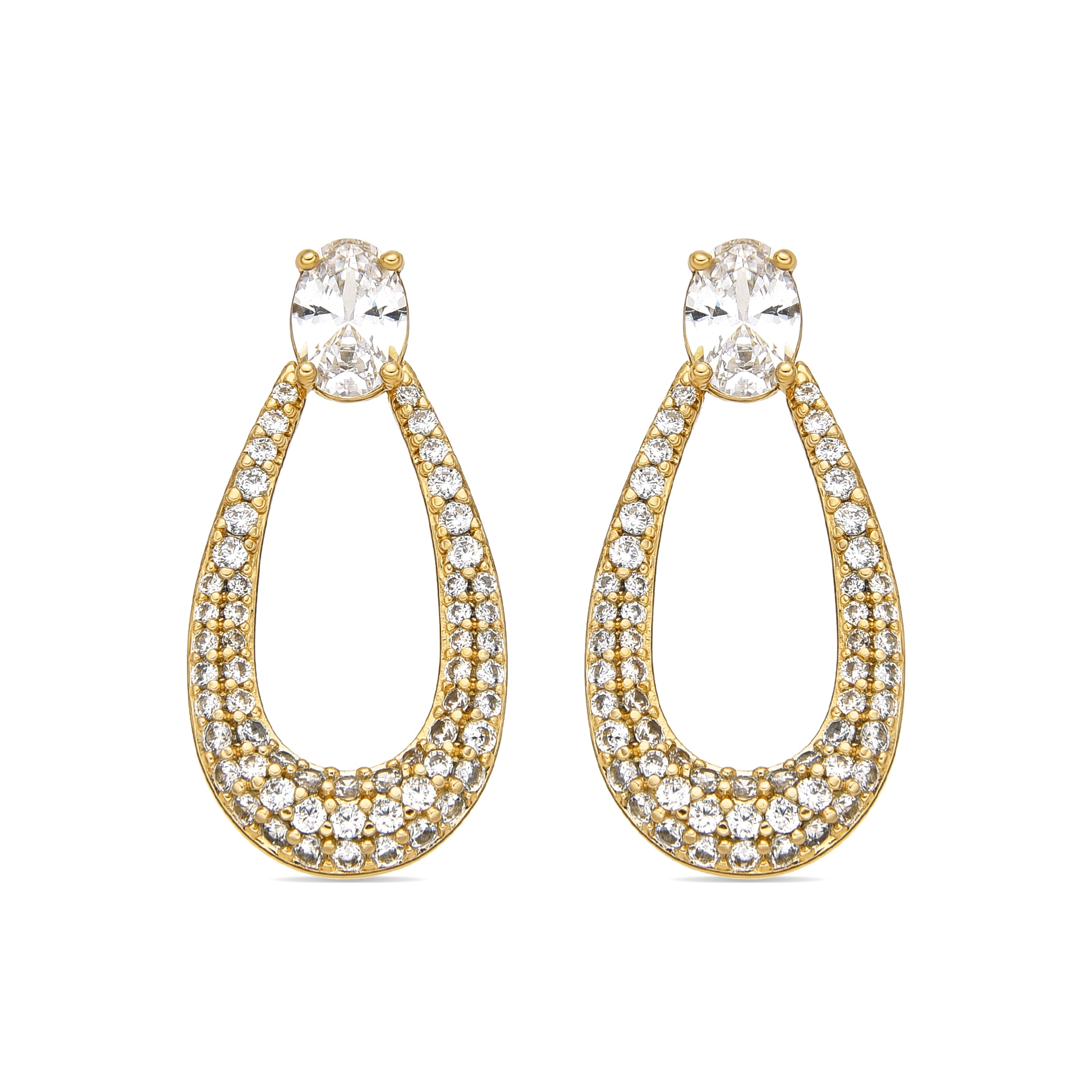 Pendientes con Circonita Brillante acabado oro 18k - Iame