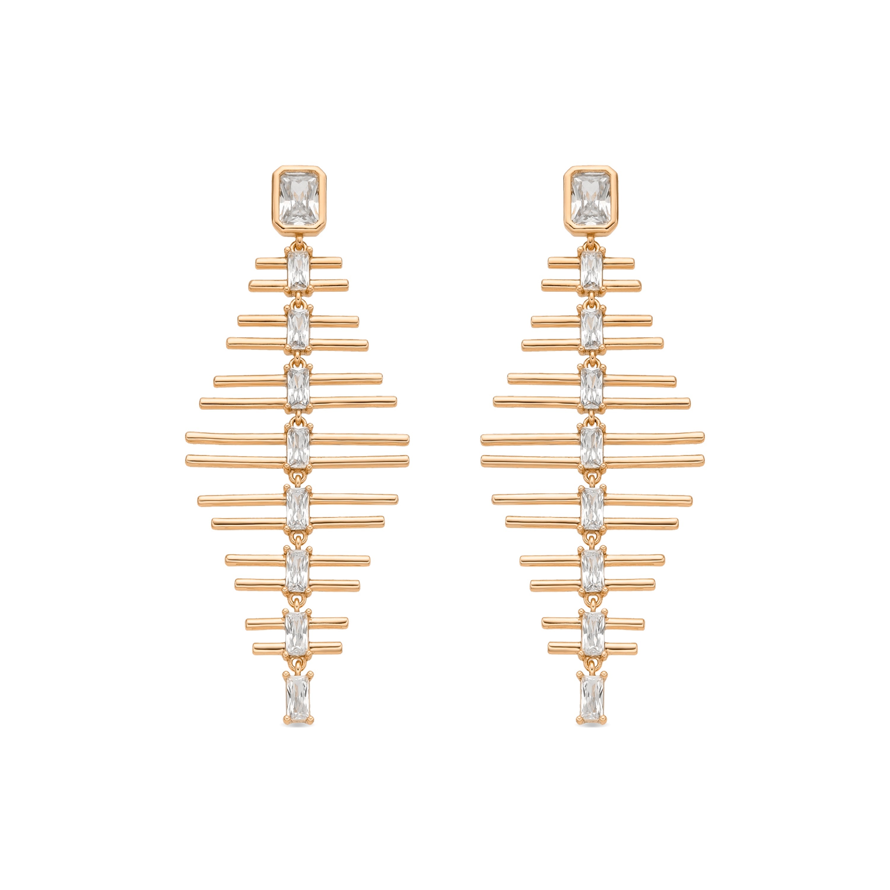 18k yellow gold finish earrings with brilliant zirconia - Sabrin