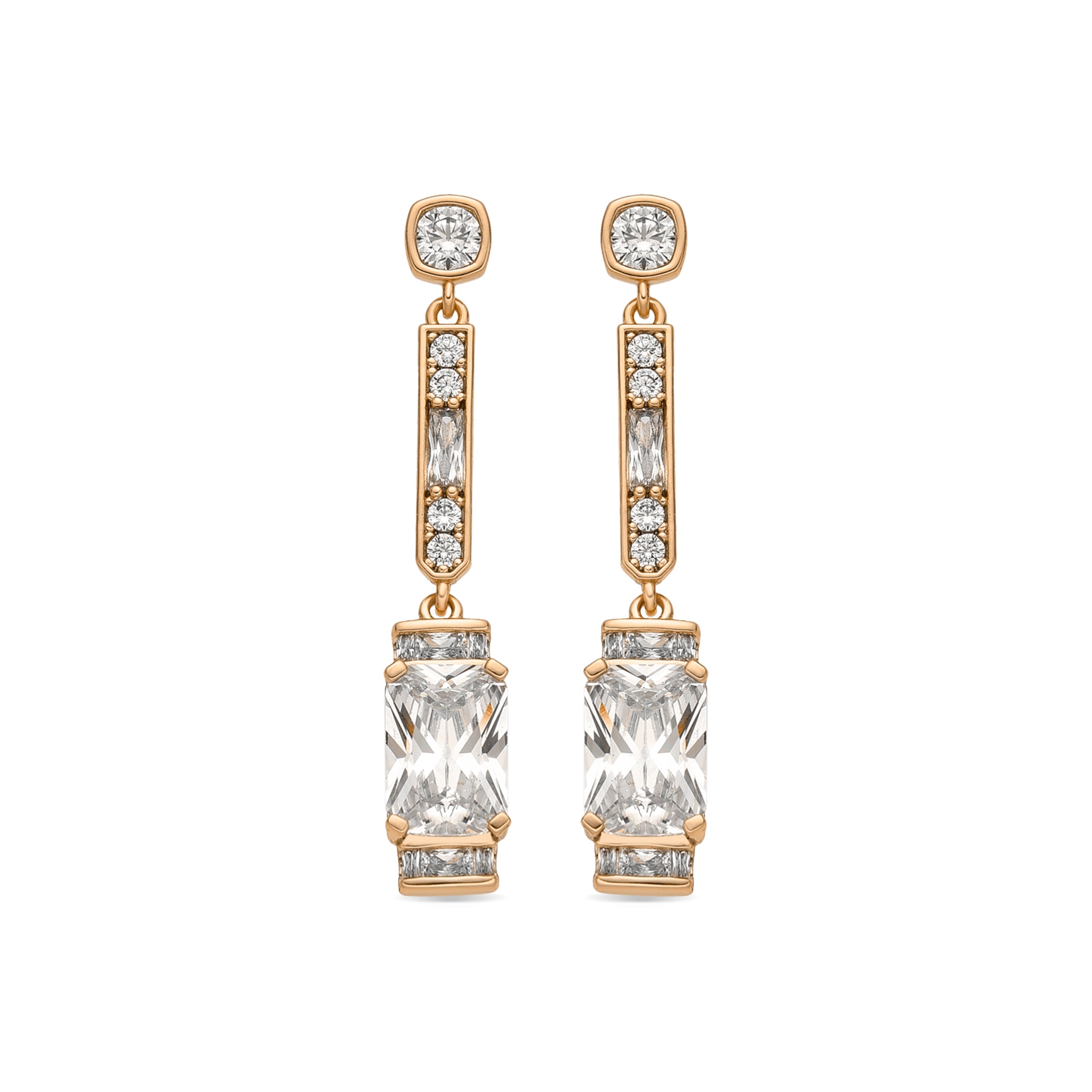 18k yellow gold finish earrings with brilliant zirconia - Chiuk