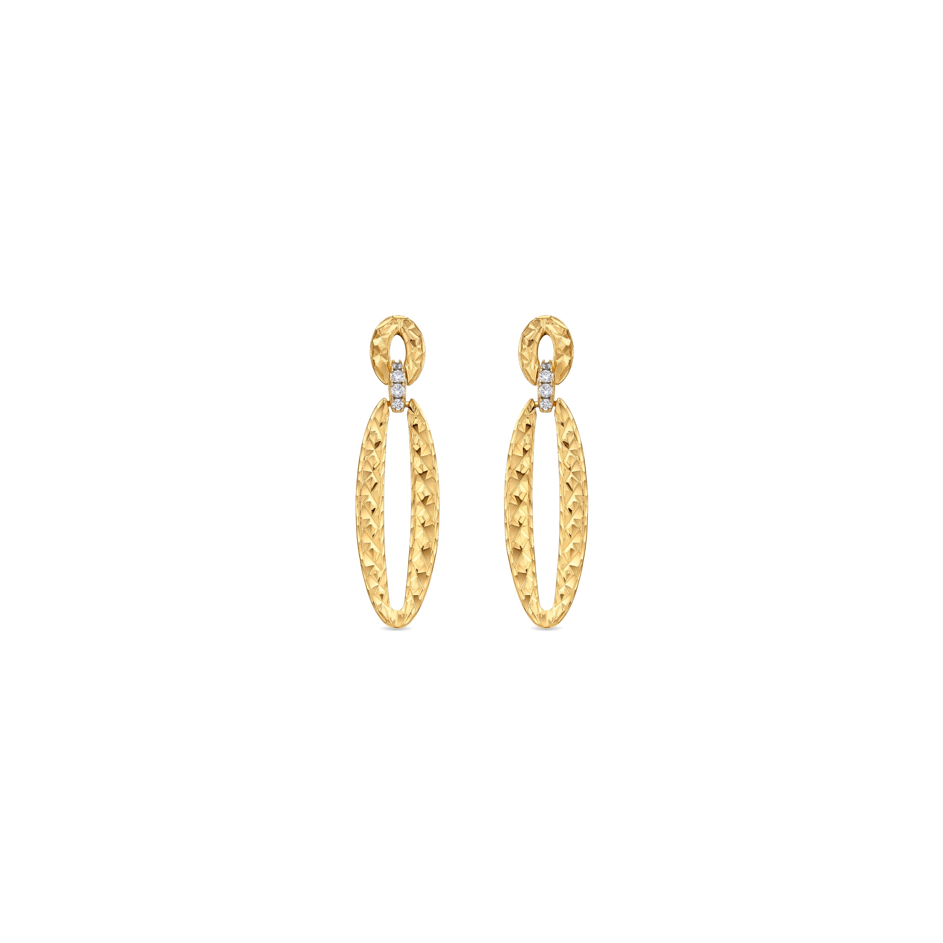18k yellow gold finish earrings with brilliant zirconia - Ethua