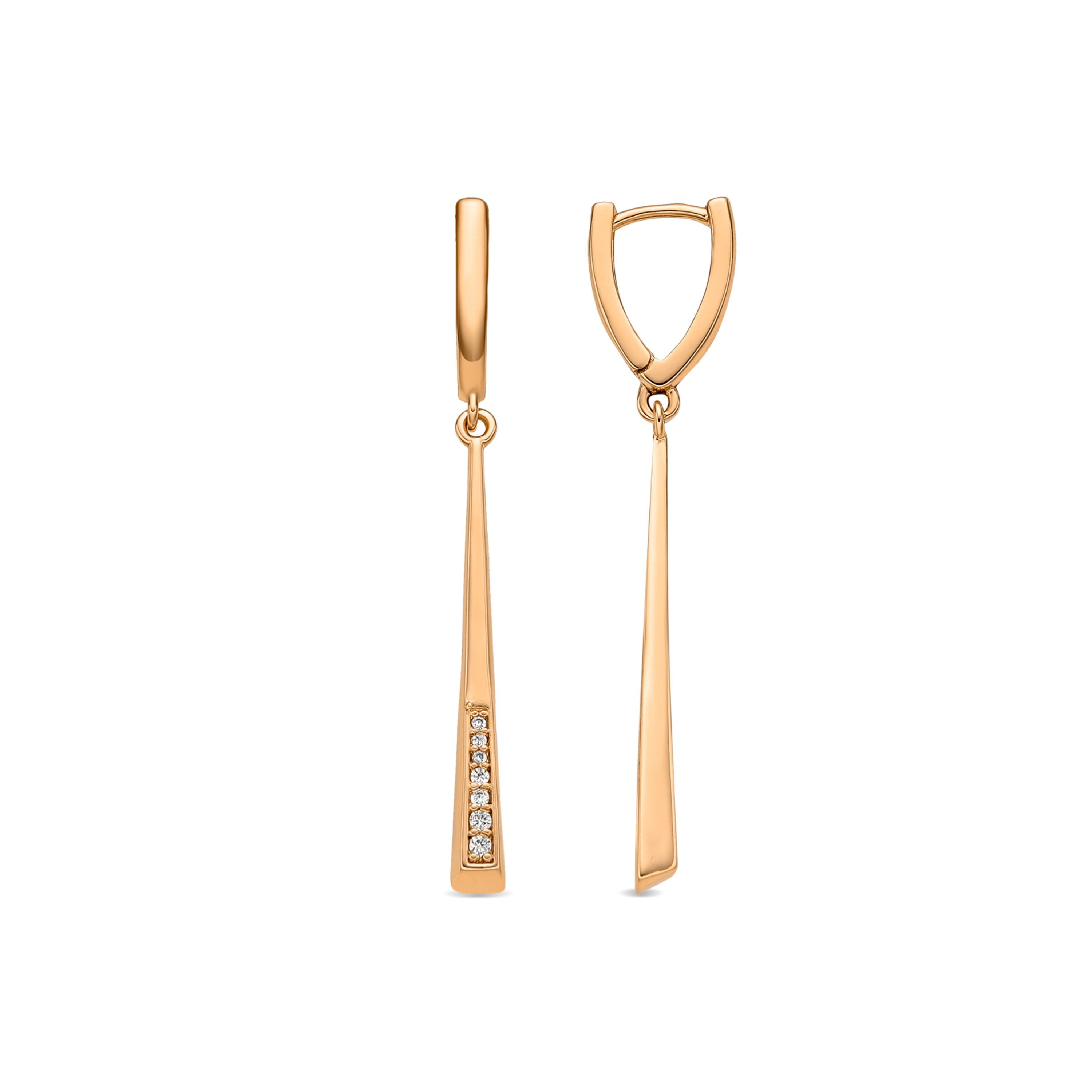 18k yellow gold finish earrings with brilliant zirconia - Inneth