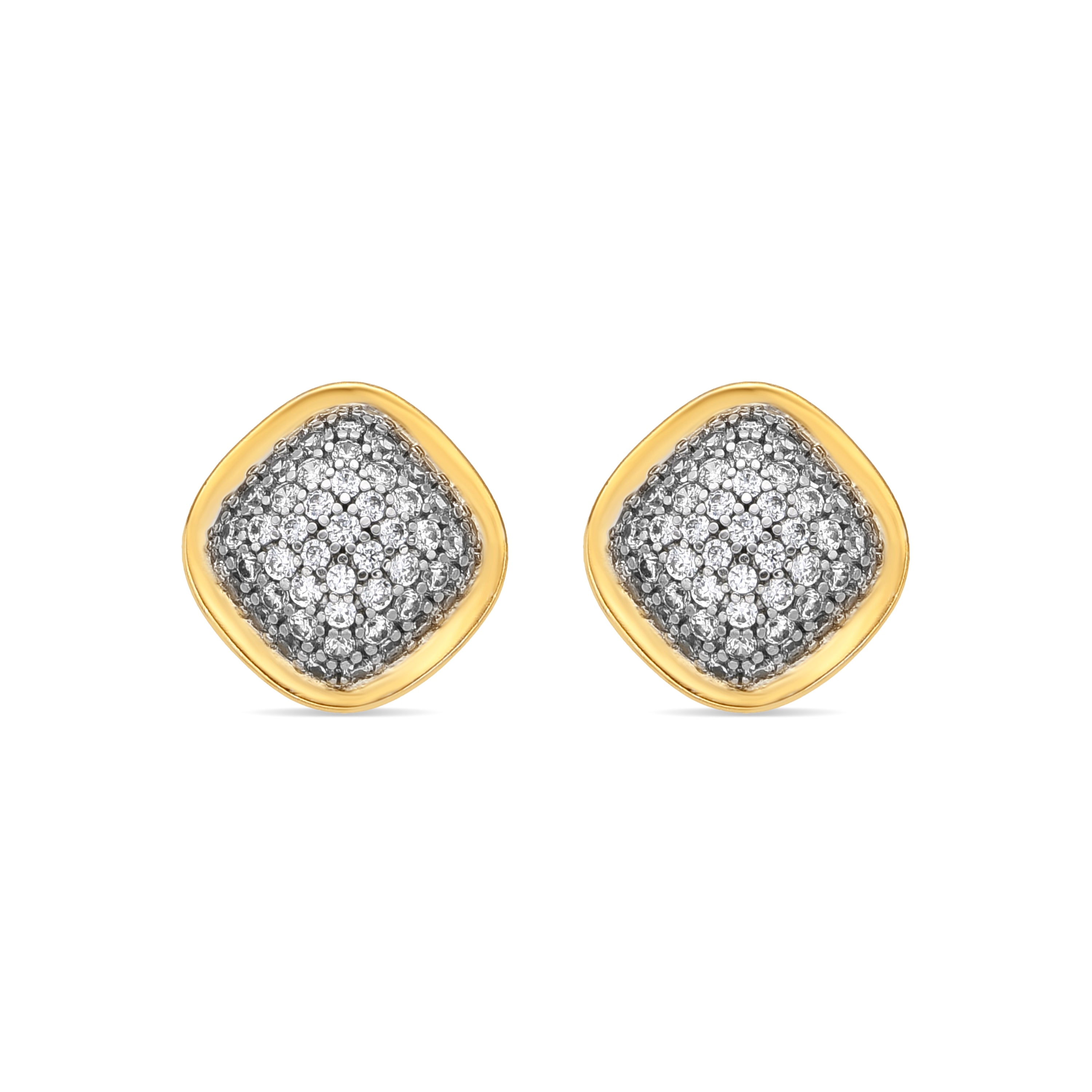 18k yellow gold finish earrings with brilliant zirconia - Risseli