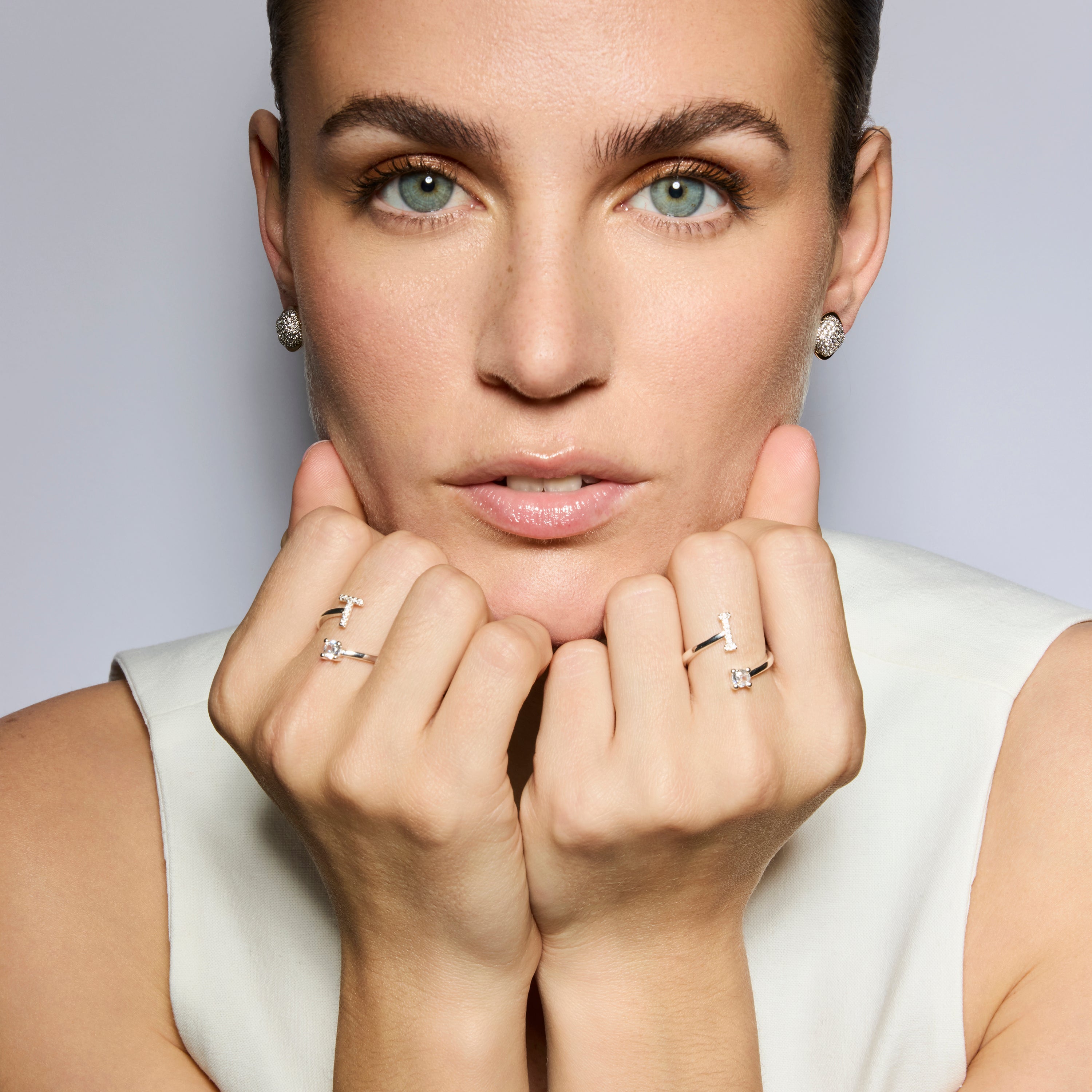 18k yellow gold finish earrings with brilliant zirconia - Risseli