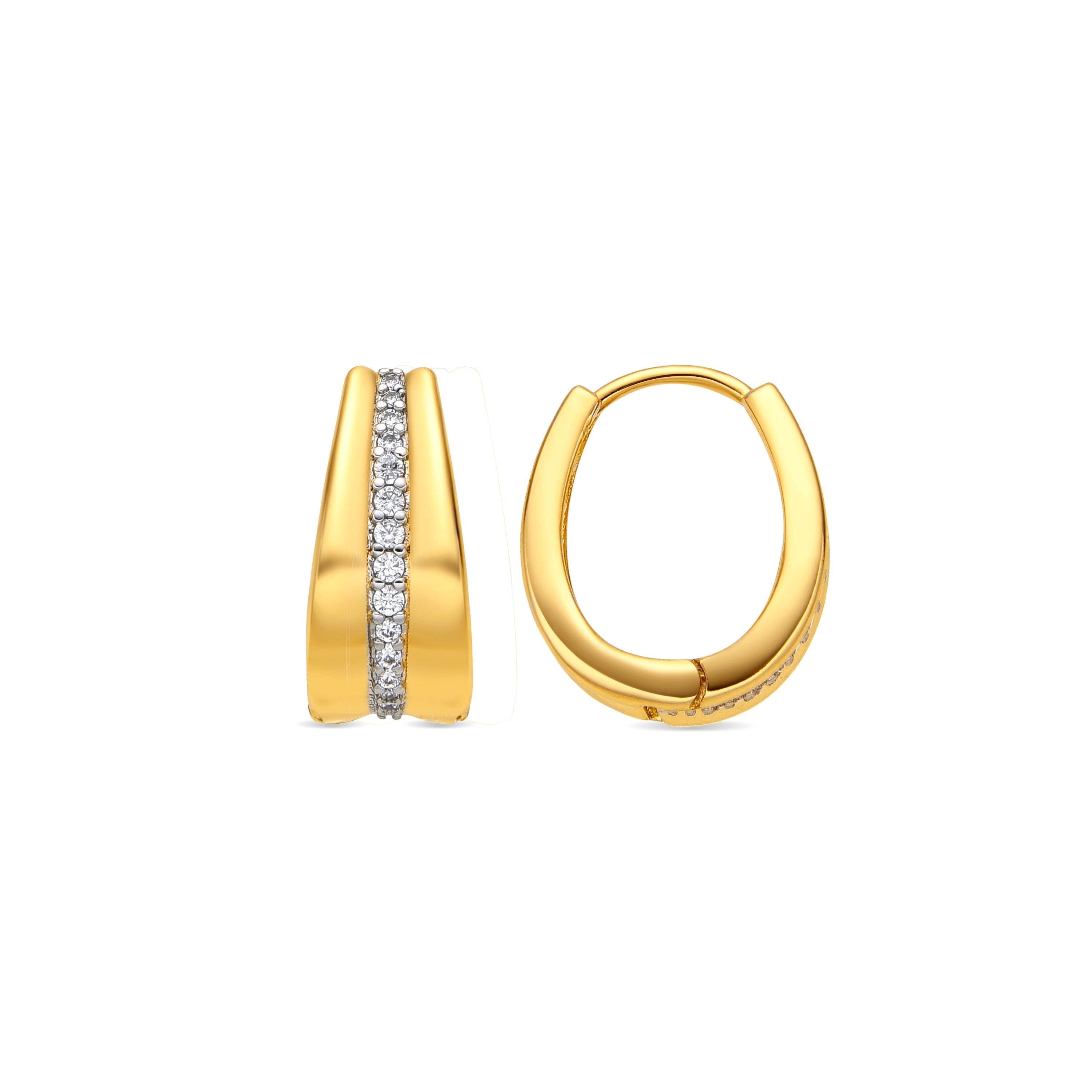 Pendientes acabado oro amarillo de 18k y Circonita Brillante - Bardi