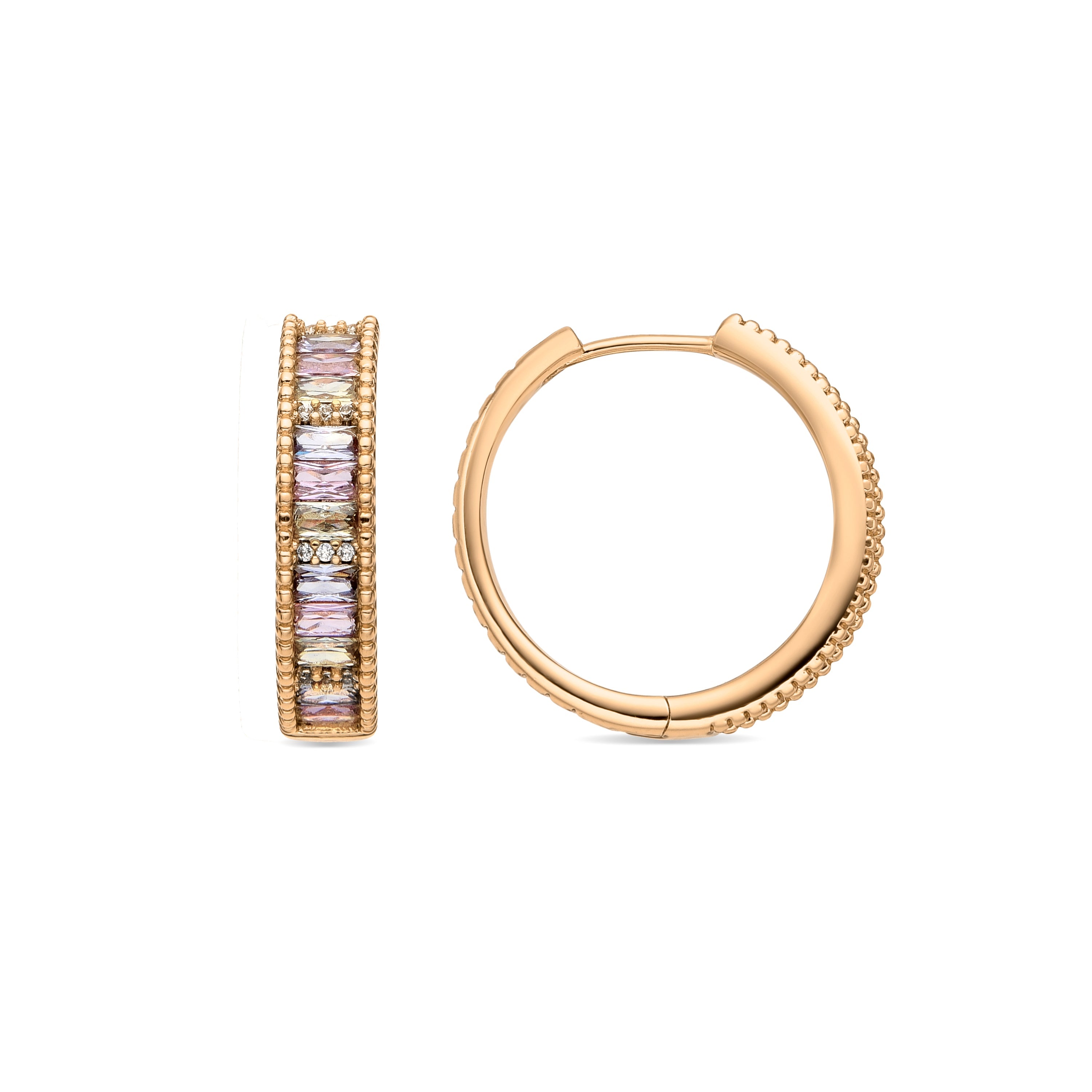 18k yellow gold finish earrings with multicolored zirconia - Nay