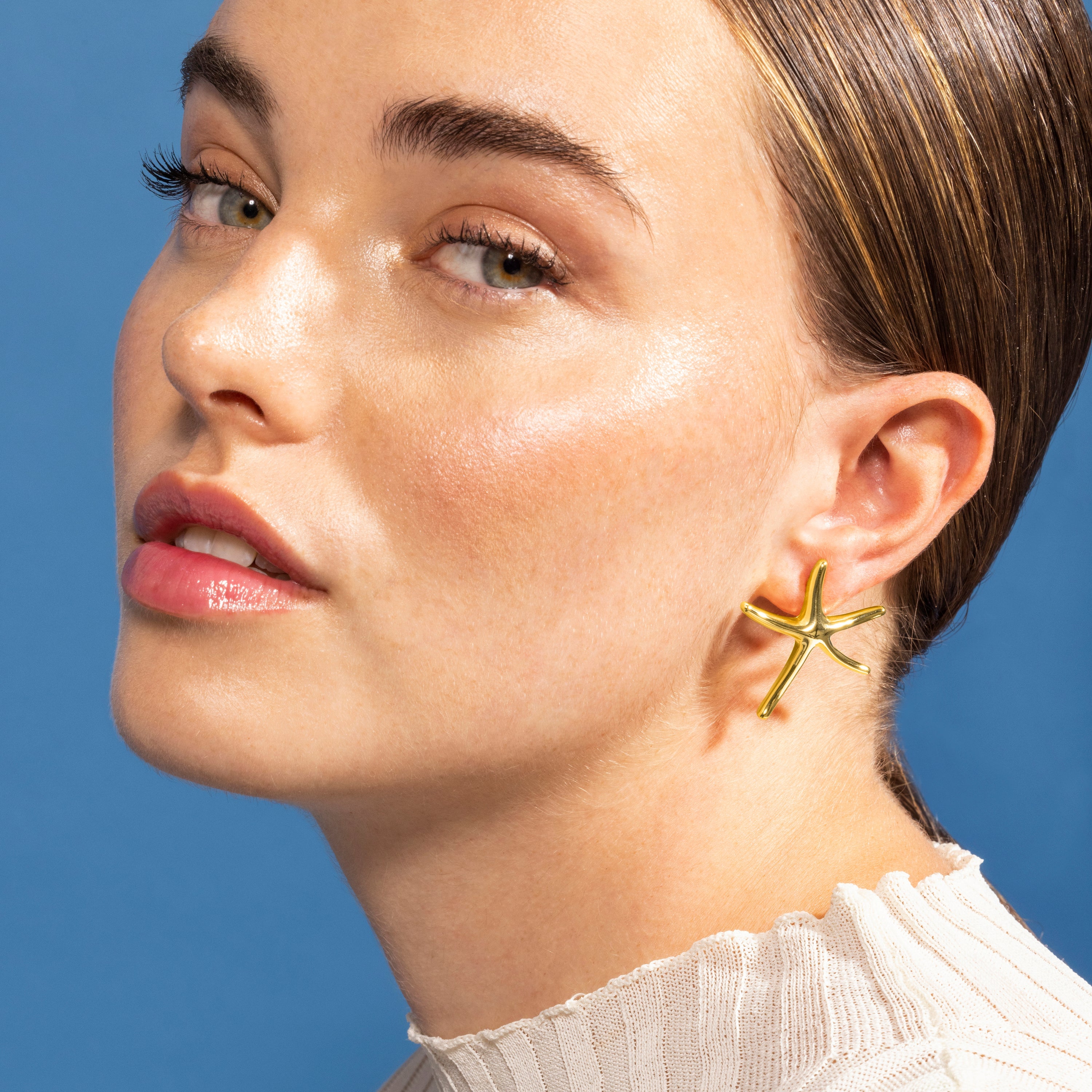 Earrings finished in 18K yellow gold - Amiri