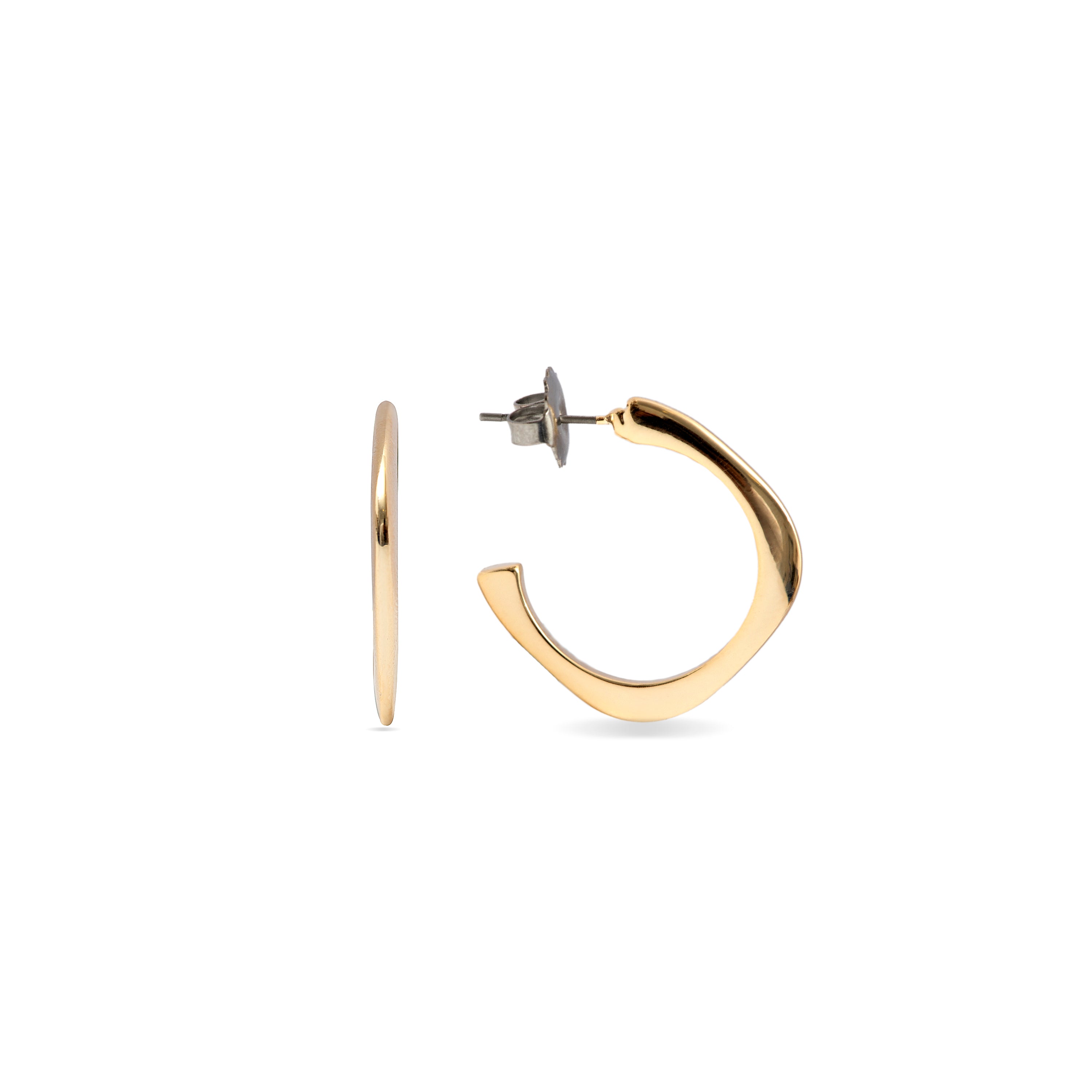 Rhodium-plated earrings - Evly