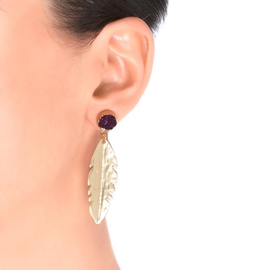 Earrings finished in 18K yellow gold - Wamuru