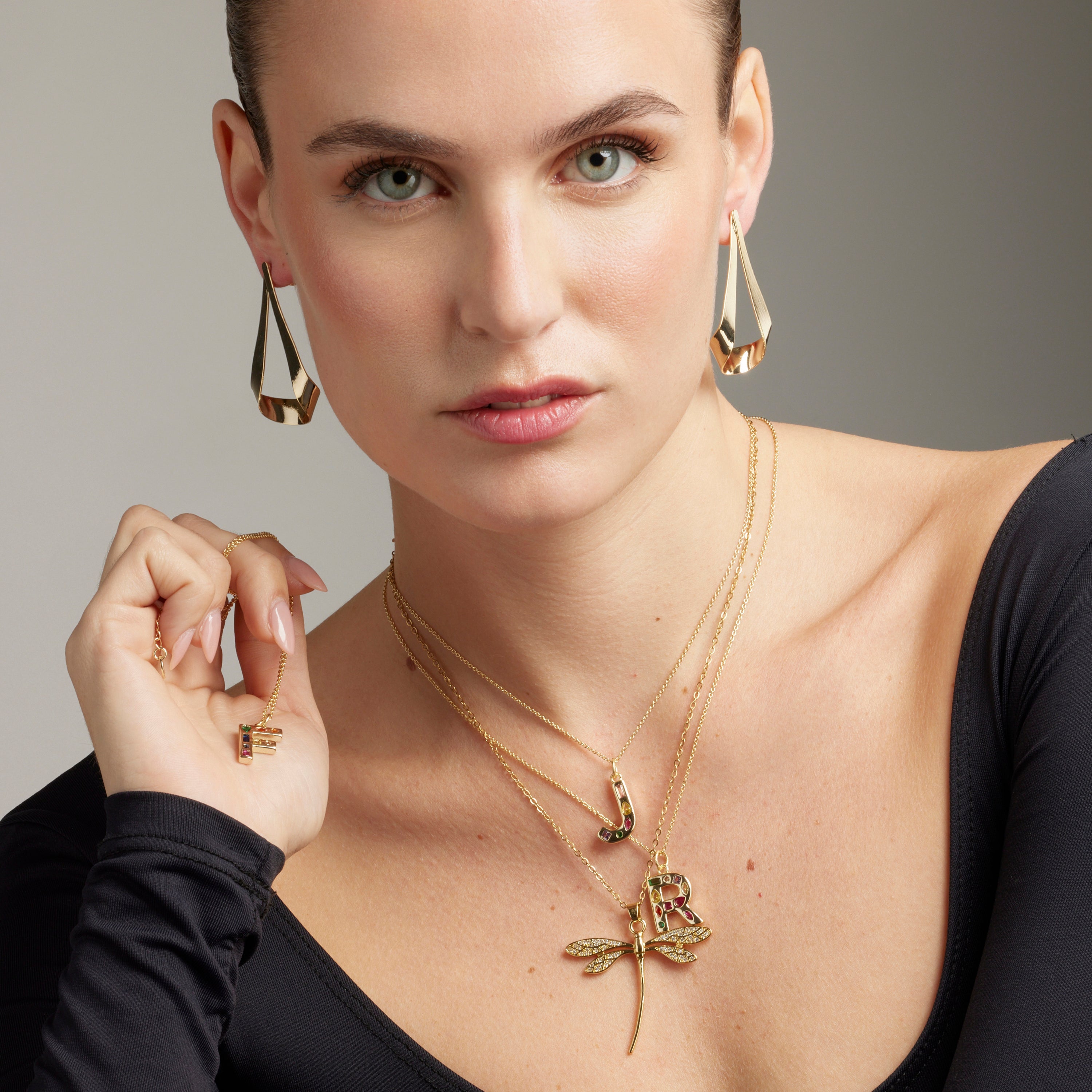 Pendientes acabados en oro amarillo 18K - Anaot