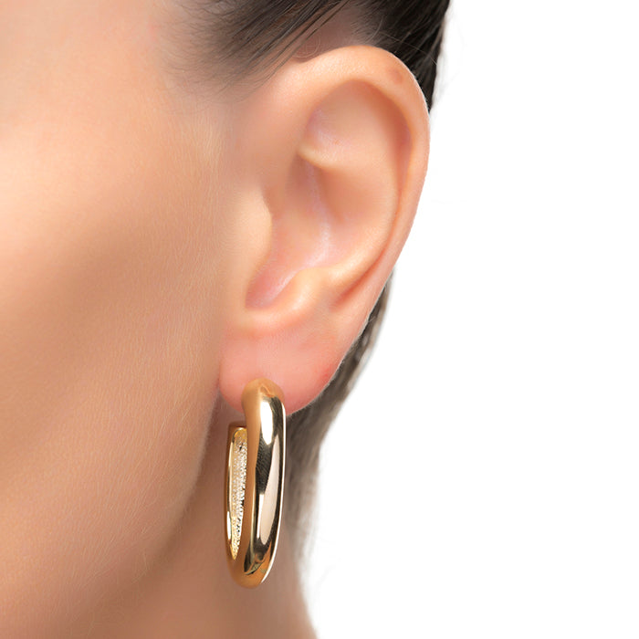 Earrings finished in 18K yellow gold - Hewcar