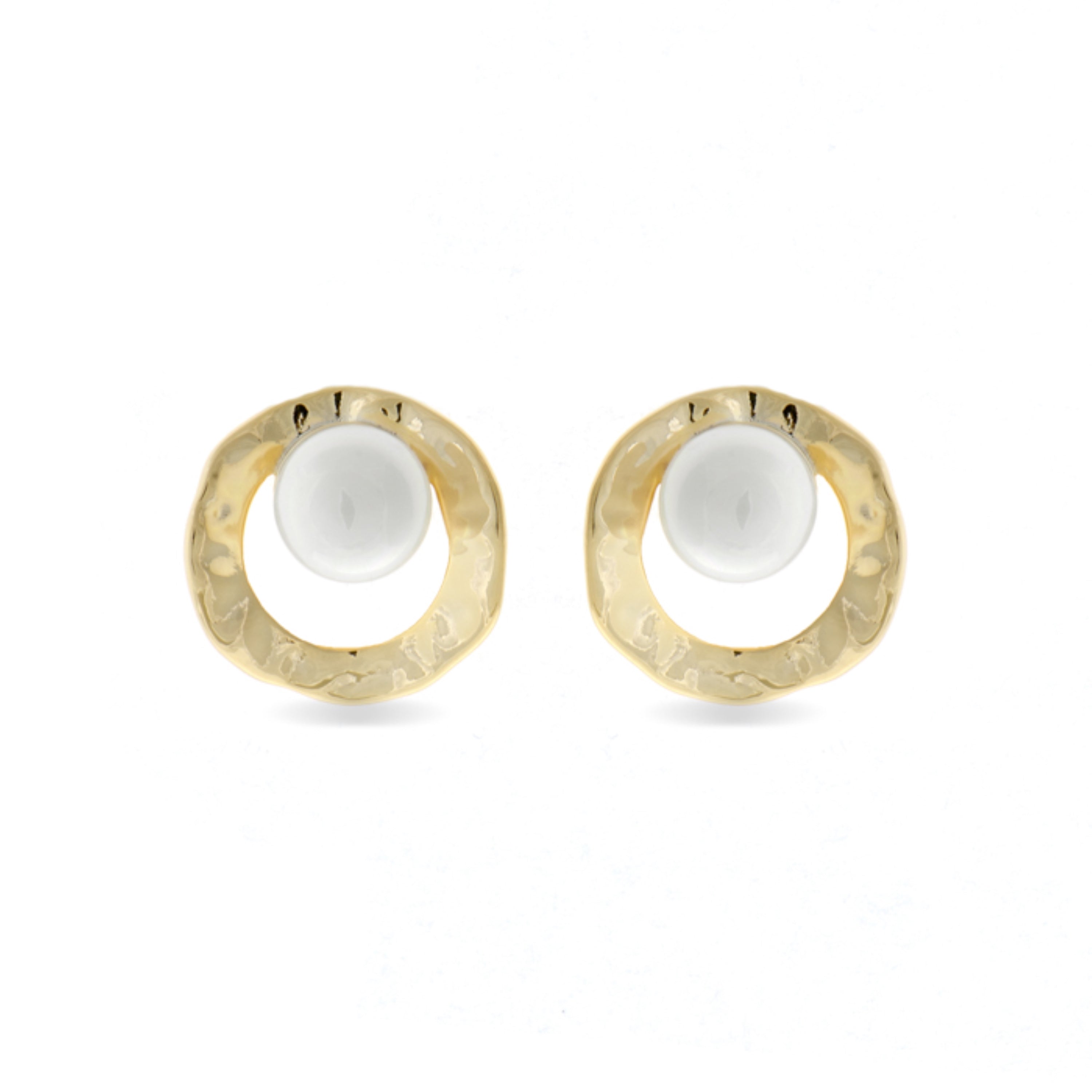 18K yellow gold-finished earrings - Jaya