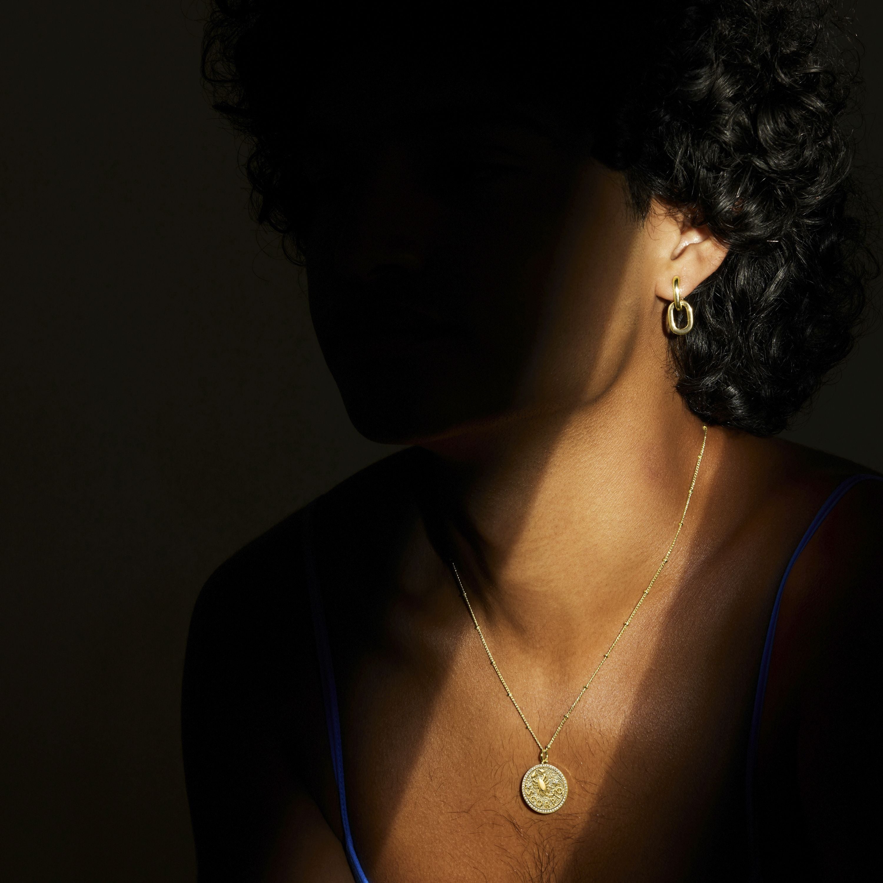 18K yellow gold finished earrings - Khihu