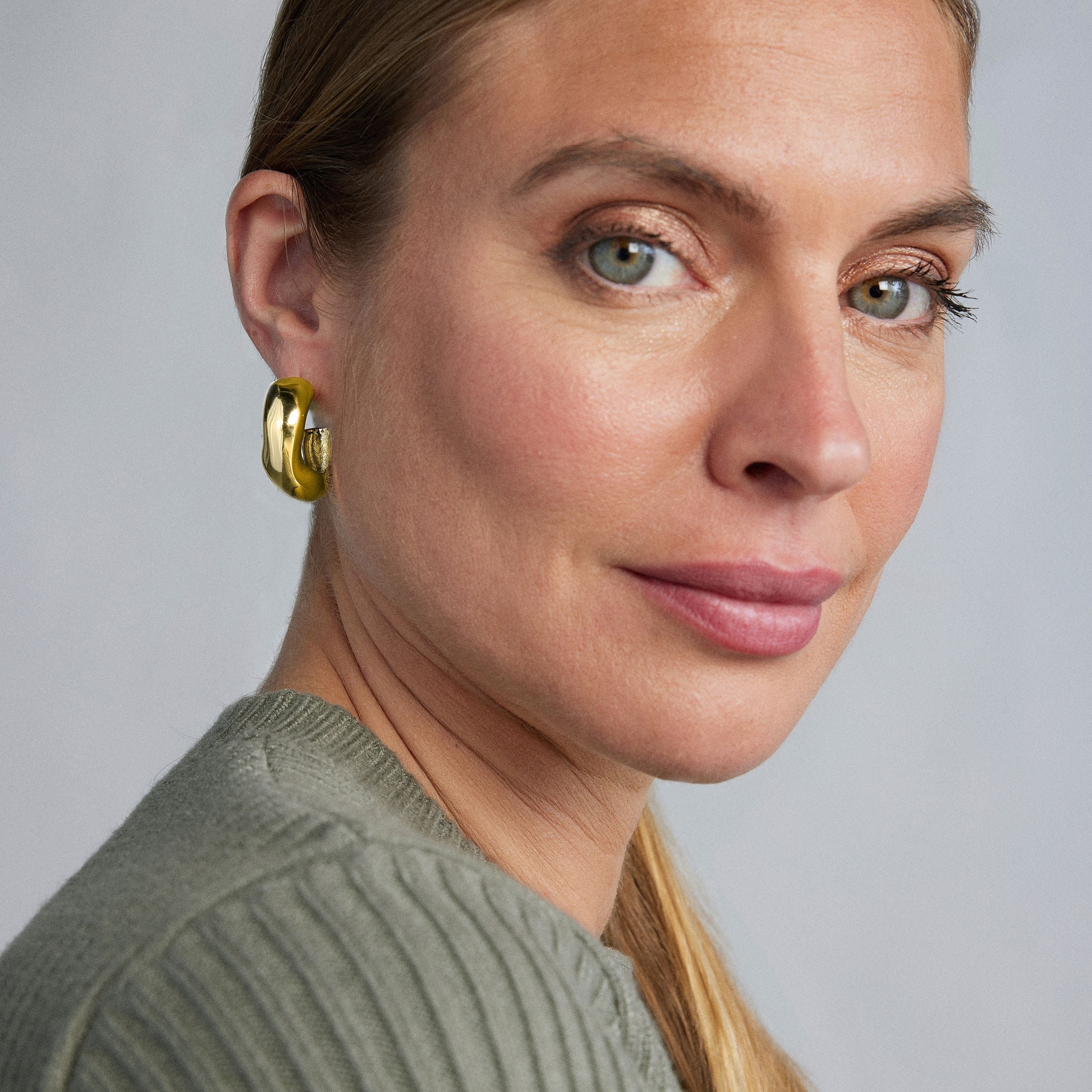 18K yellow gold-finished earrings - Phinpa