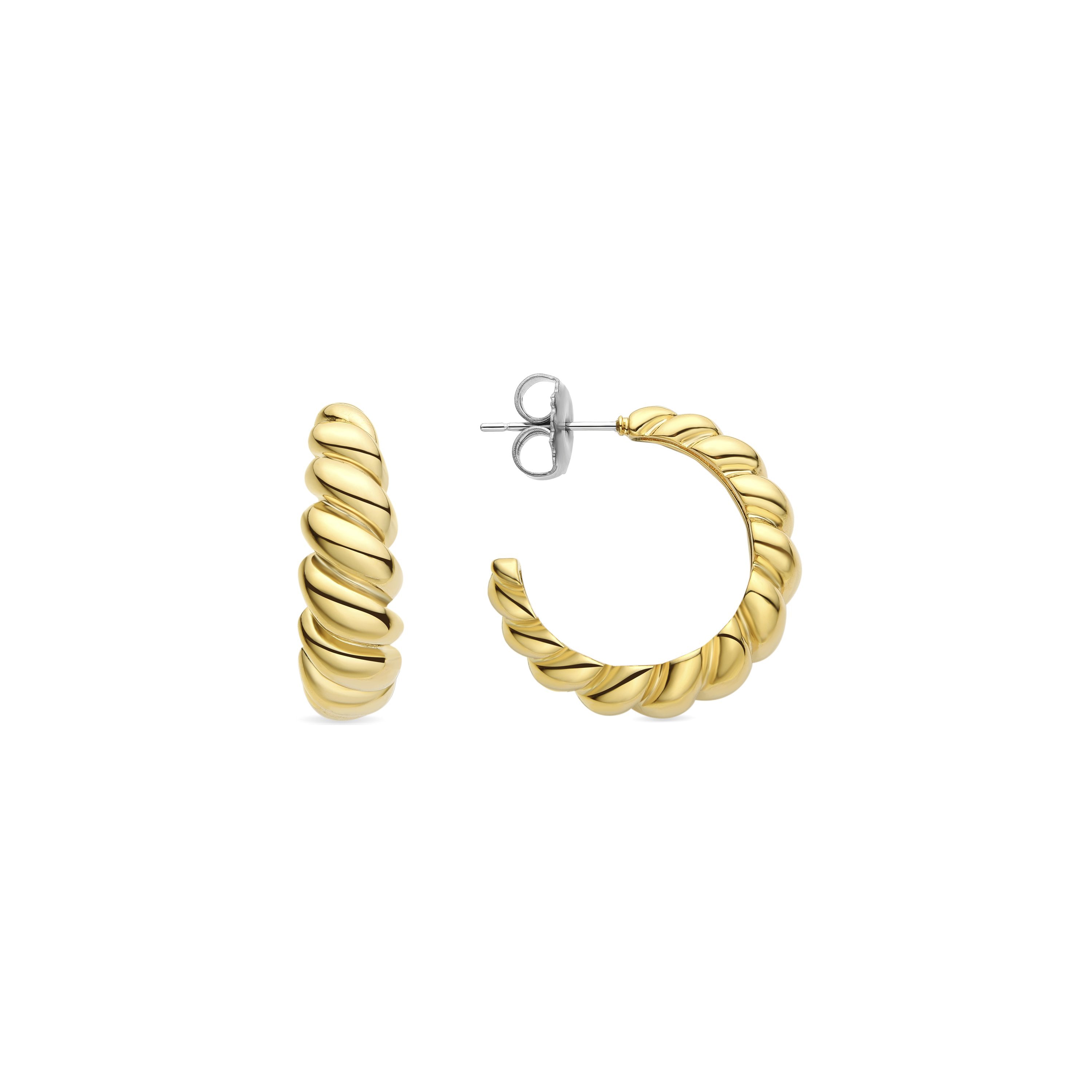 Pendientes acabados en oro amarillo 18K - Intia