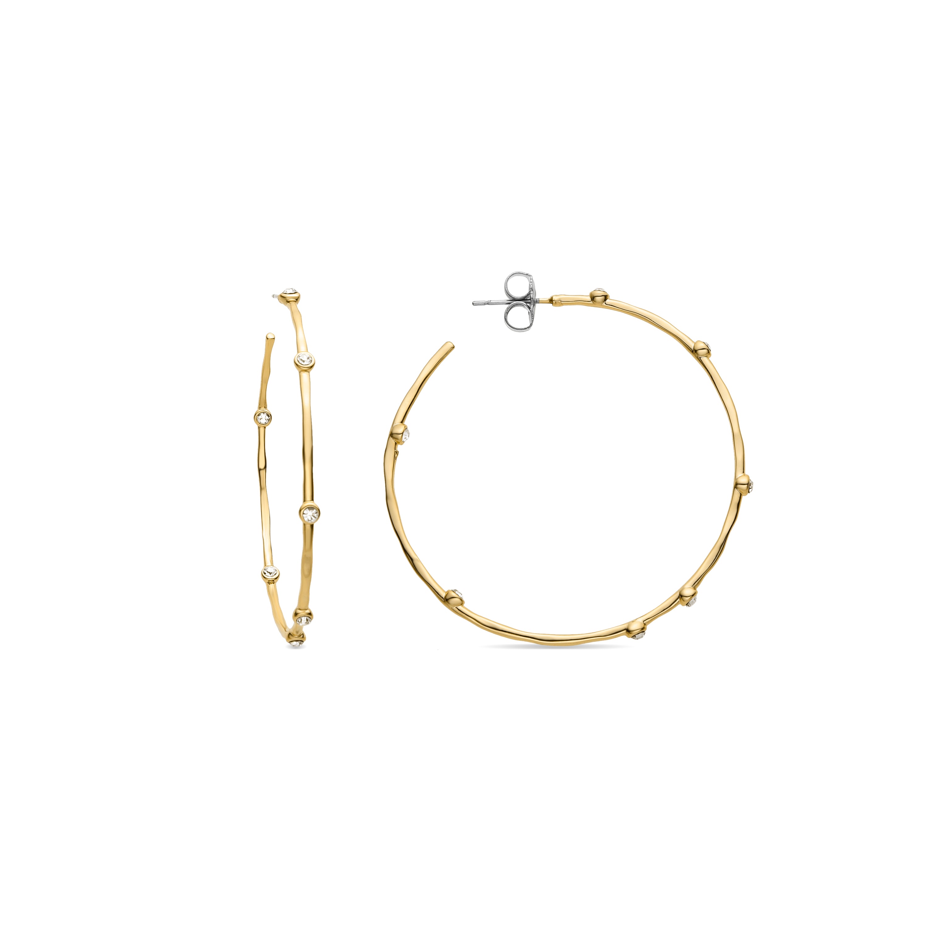 Pendientes con Circonita Brillante acabados en oro amarillo 18K - Iku