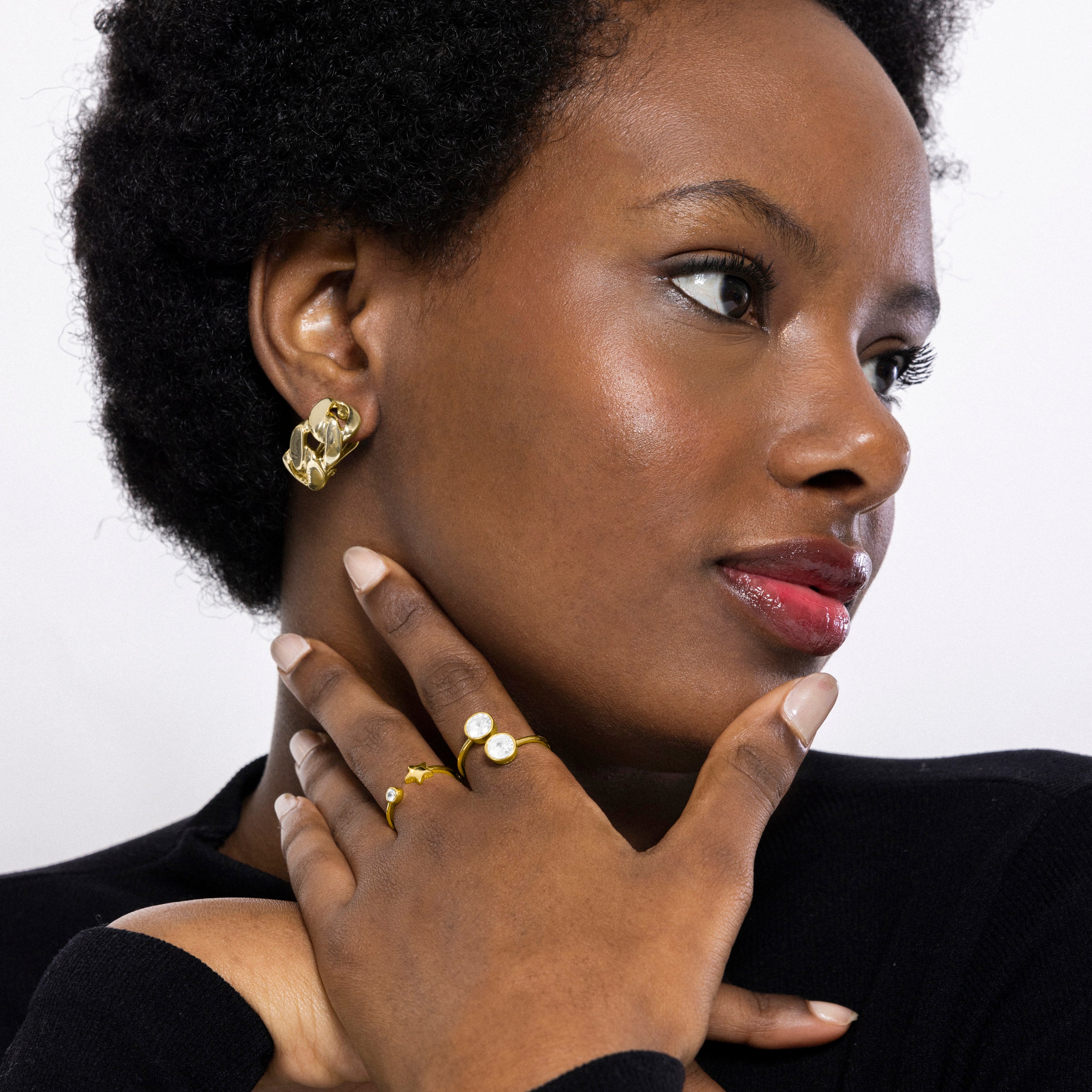 Earrings finished in 18K yellow gold - Raner