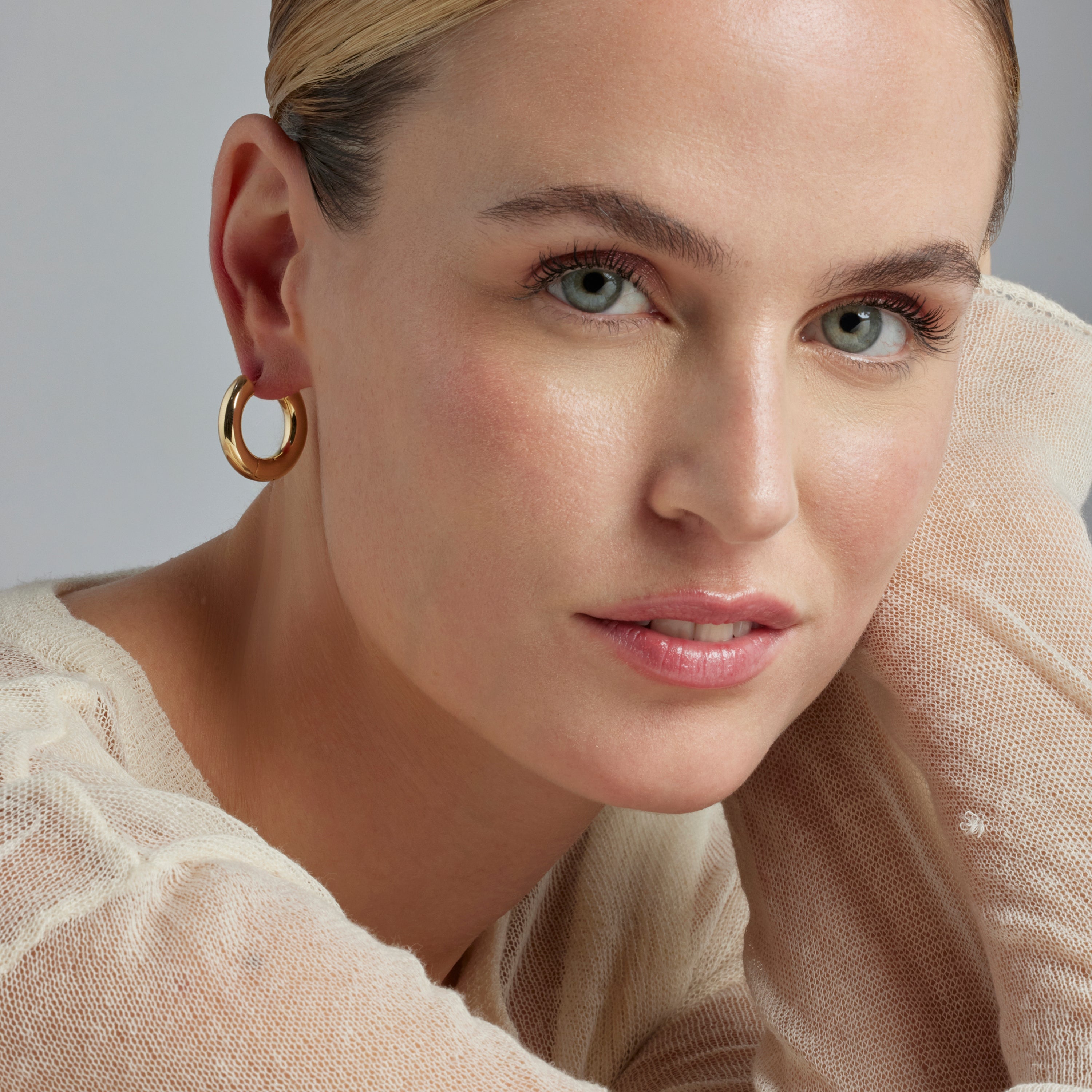 18K gold-finished earrings - Saura