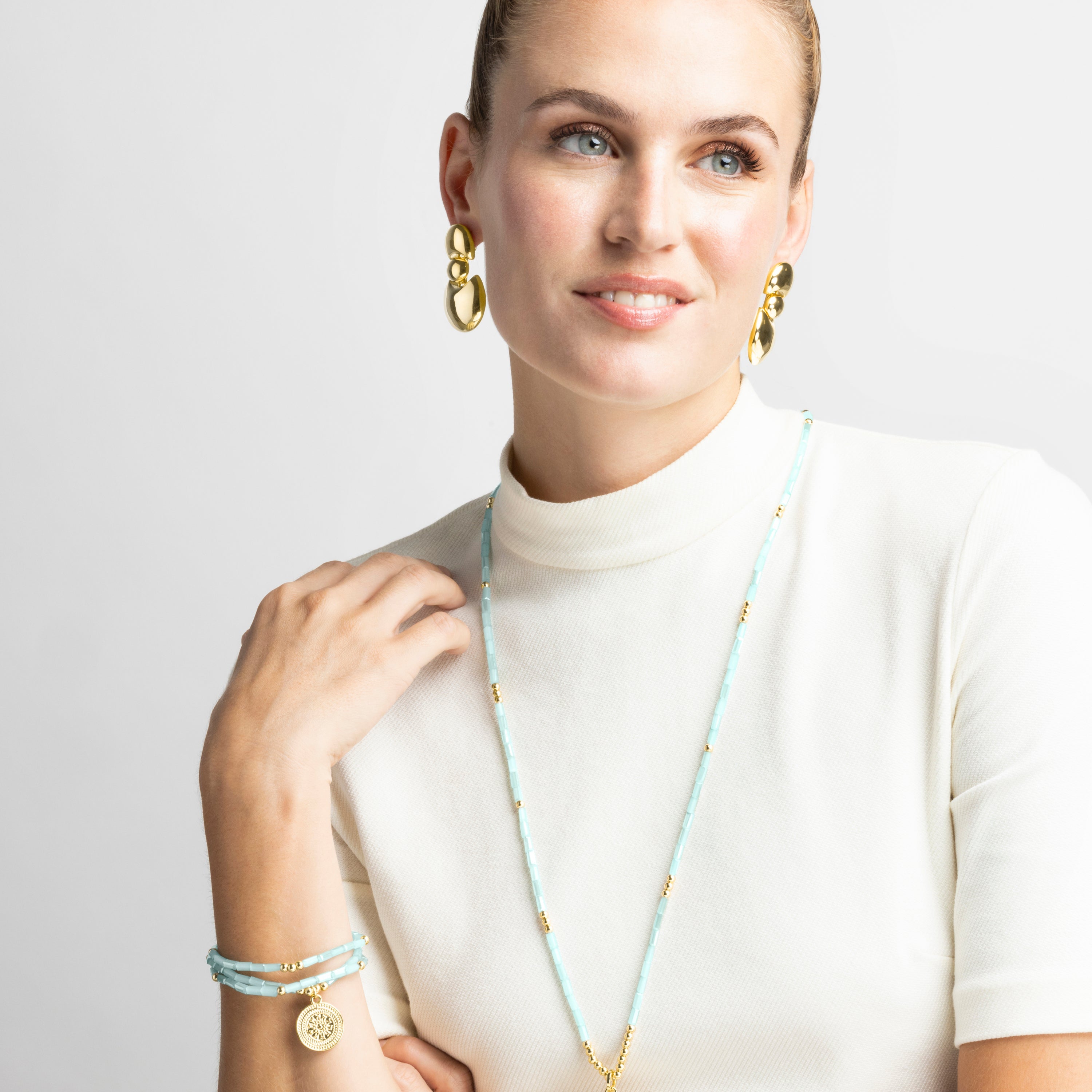 18k gold-finished earrings - Shax
