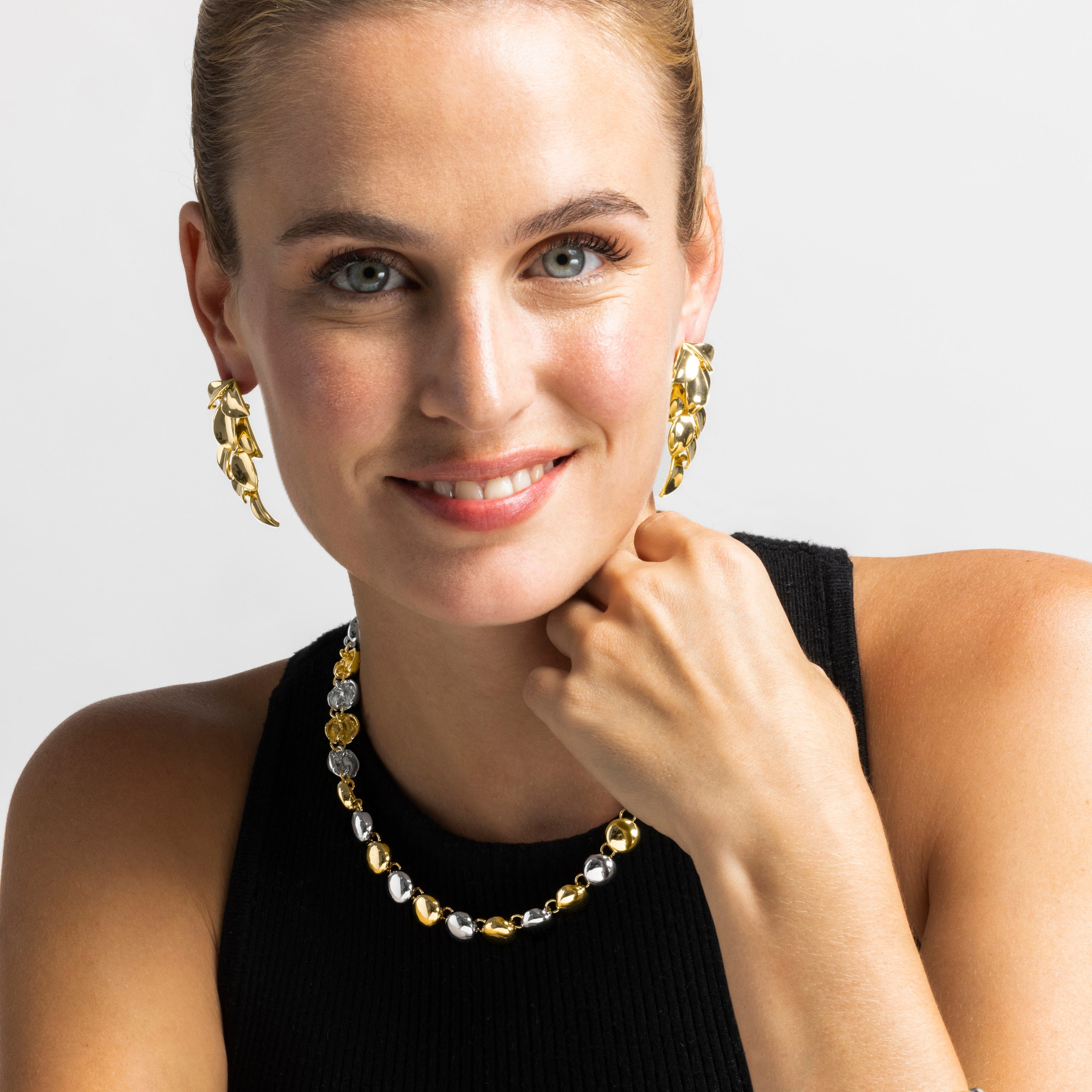 18k gold-finished earrings - Nafir