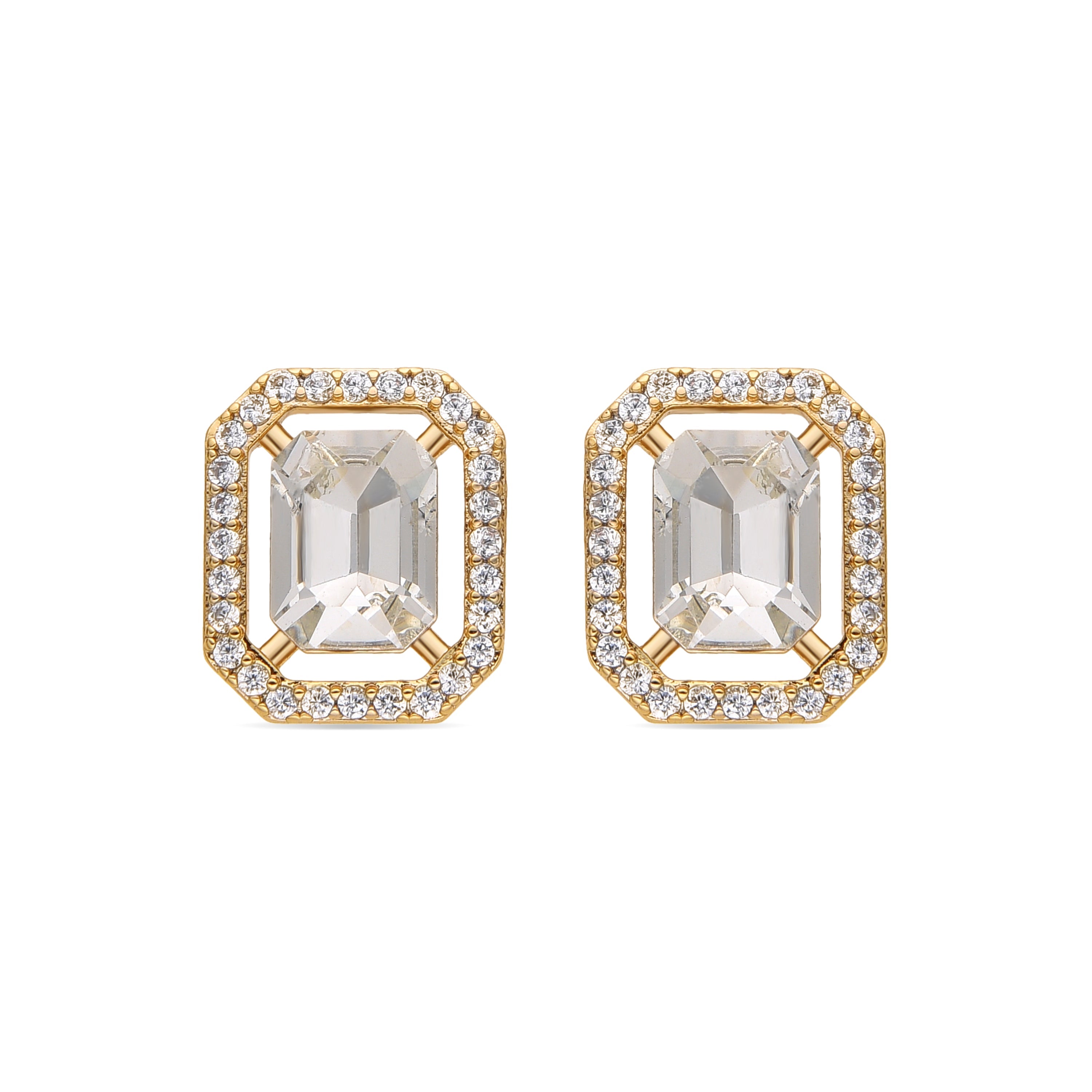 Pendientes con Circonita Brillante acabado oro 18k - Surin
