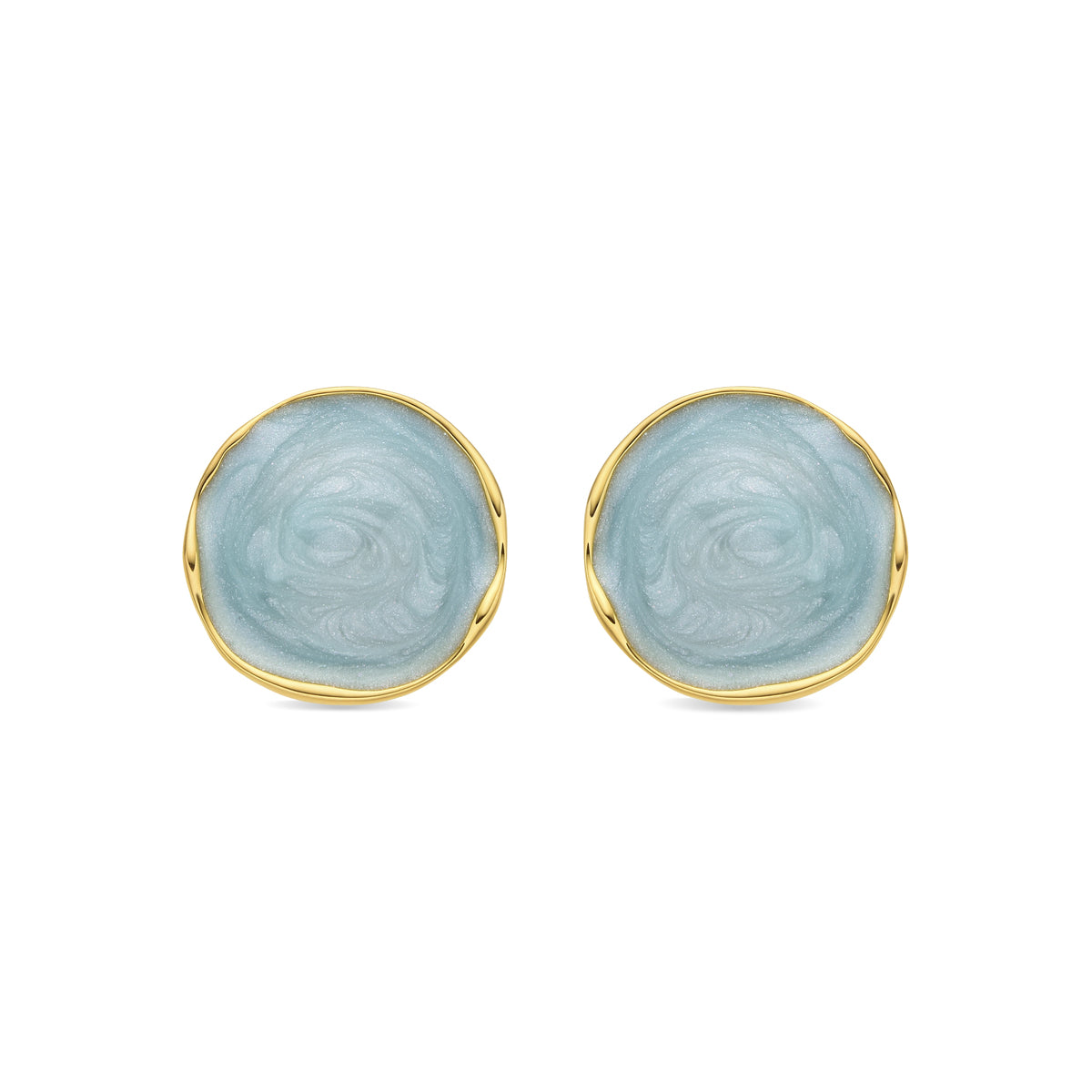 Huldio Blue Lacquer Earrings with 18k yellow gold finish