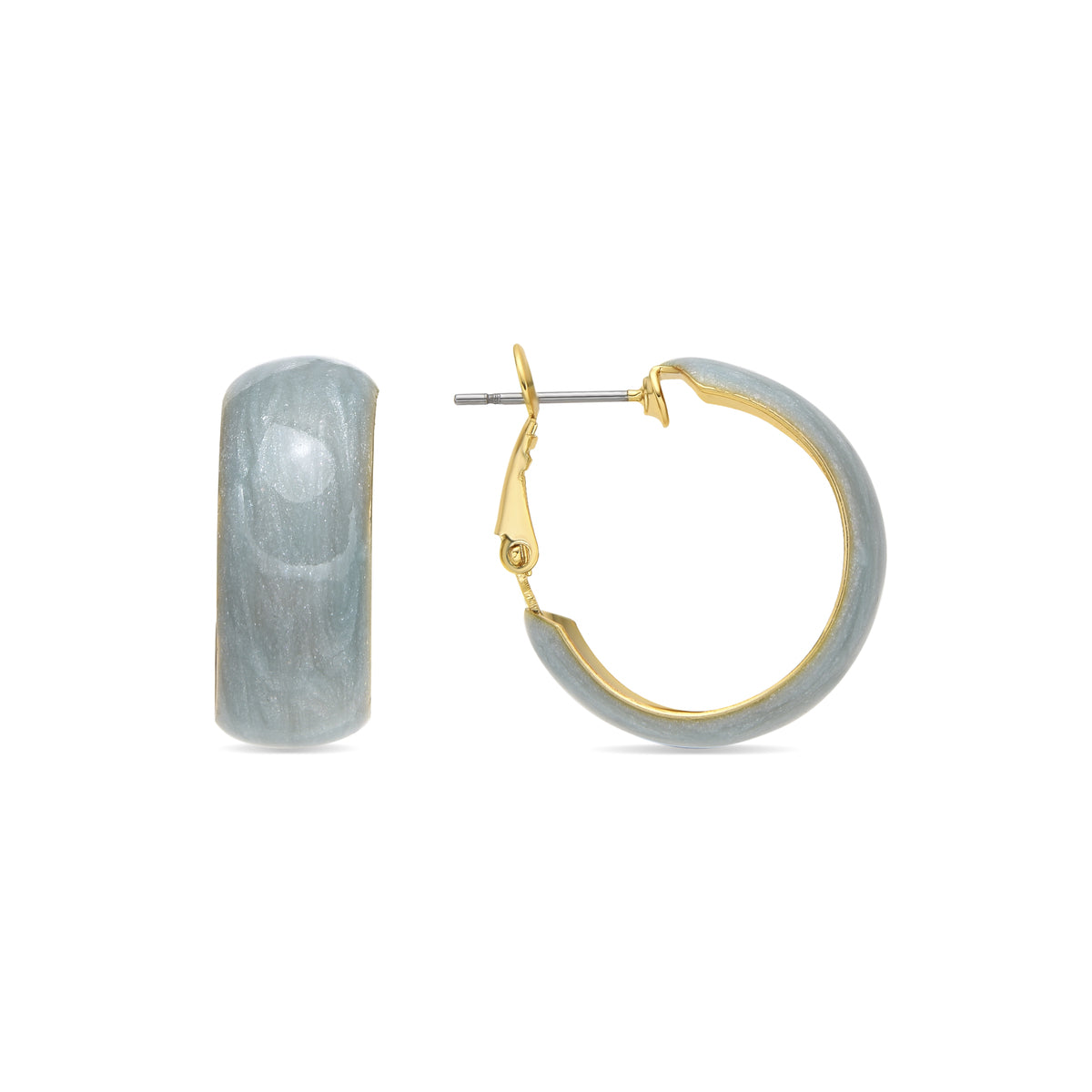 Haiss Blue Lacquer Earrings with 18k Yellow Gold Finish