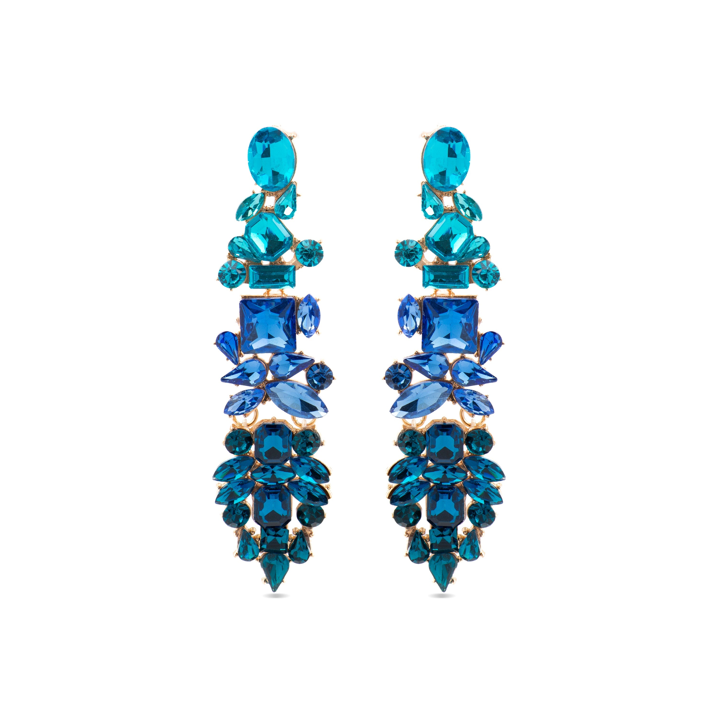 Pendientes con Cristal Multicolor acabado oro 18k - Karaf