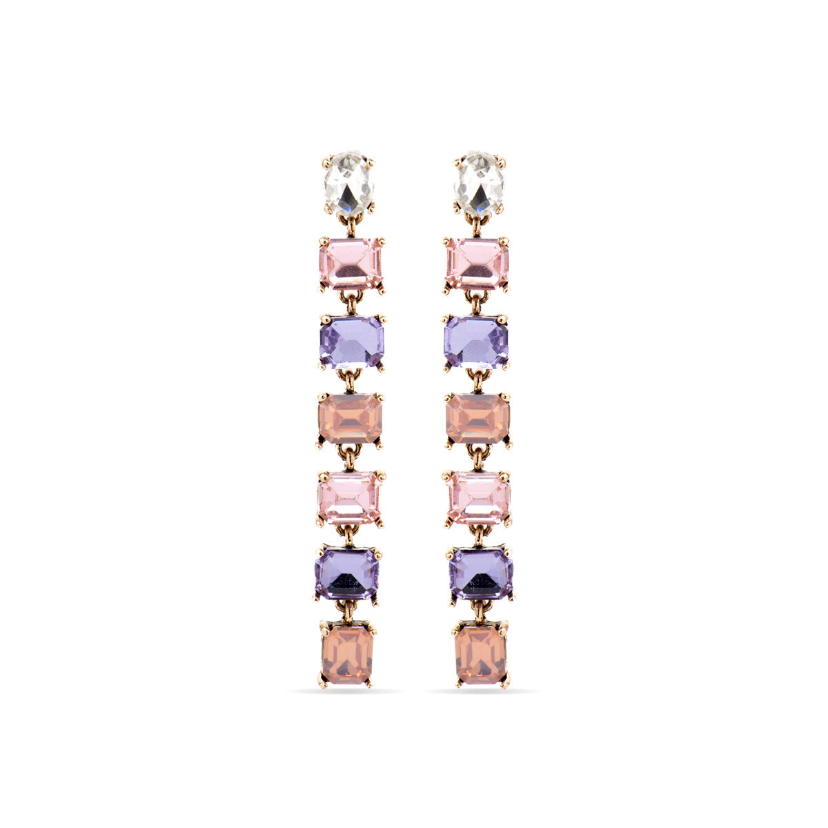 Pendientes con Cristal Morado acabado oro 18k - Moray
