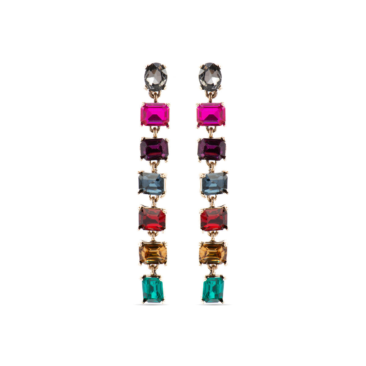 Pendientes con Cristal Multicolor acabado oro 18k - Moray
