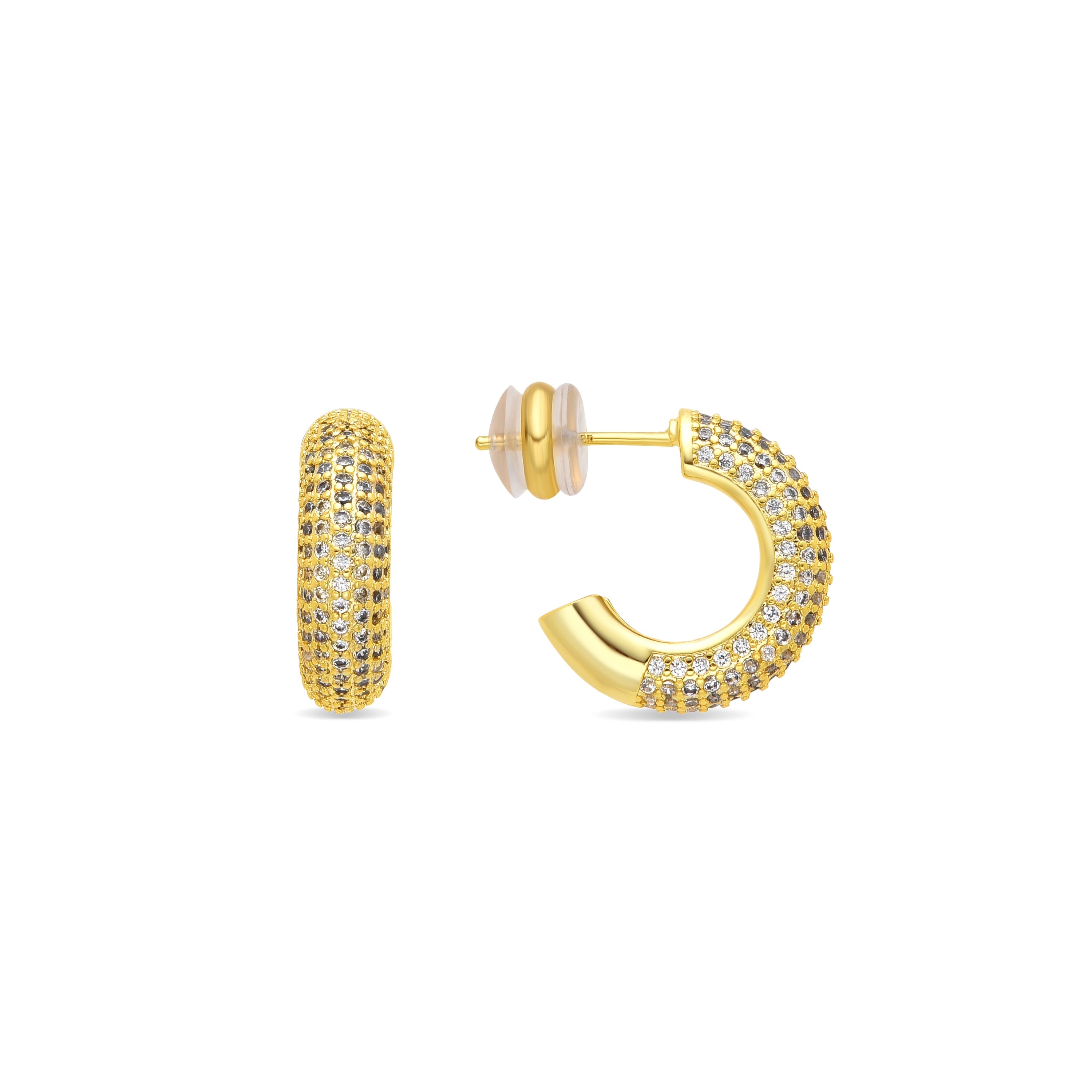 18k yellow gold finish earrings with brilliant zirconia - Niras