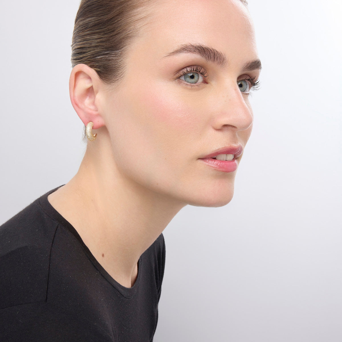 18k yellow gold finish earrings with brilliant zirconia - Niras