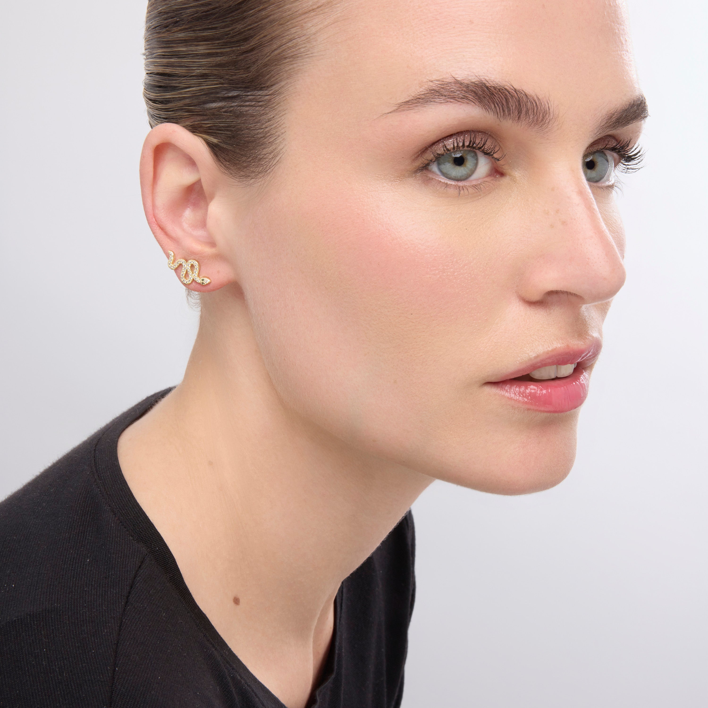 18k yellow gold finish earrings with brilliant zirconia - Norra