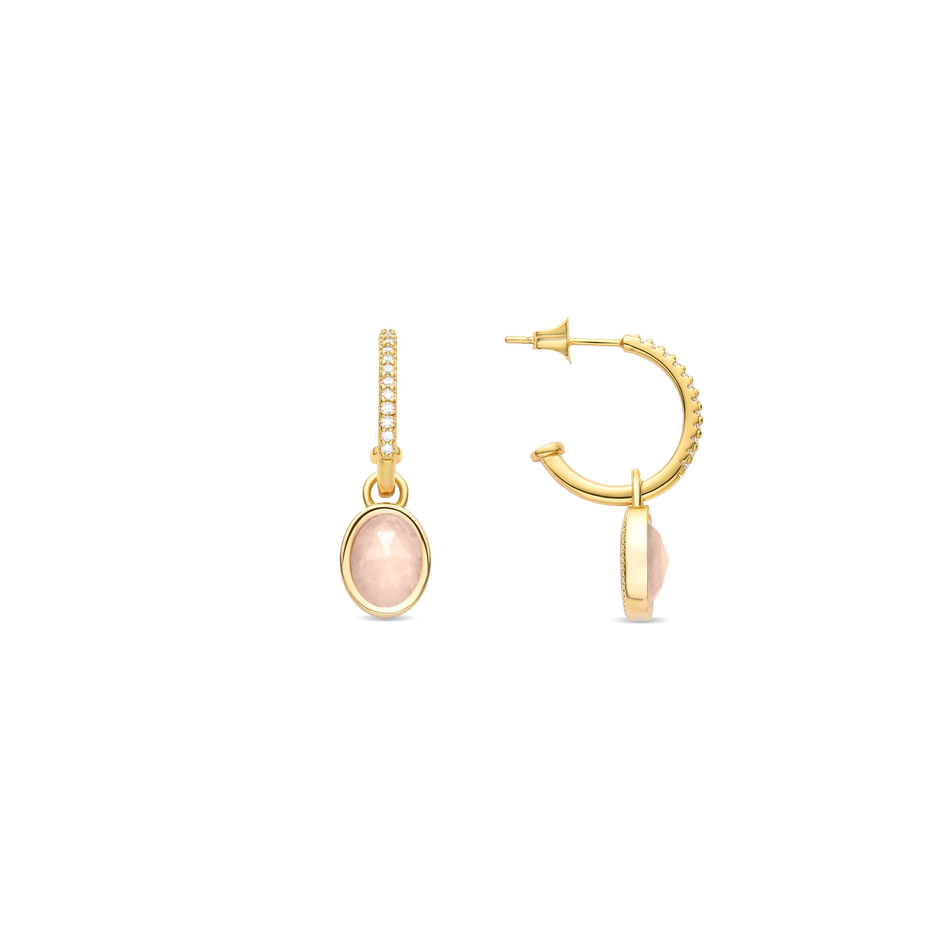 White Crystal Earrings finished in 18K yellow gold - Nyahau