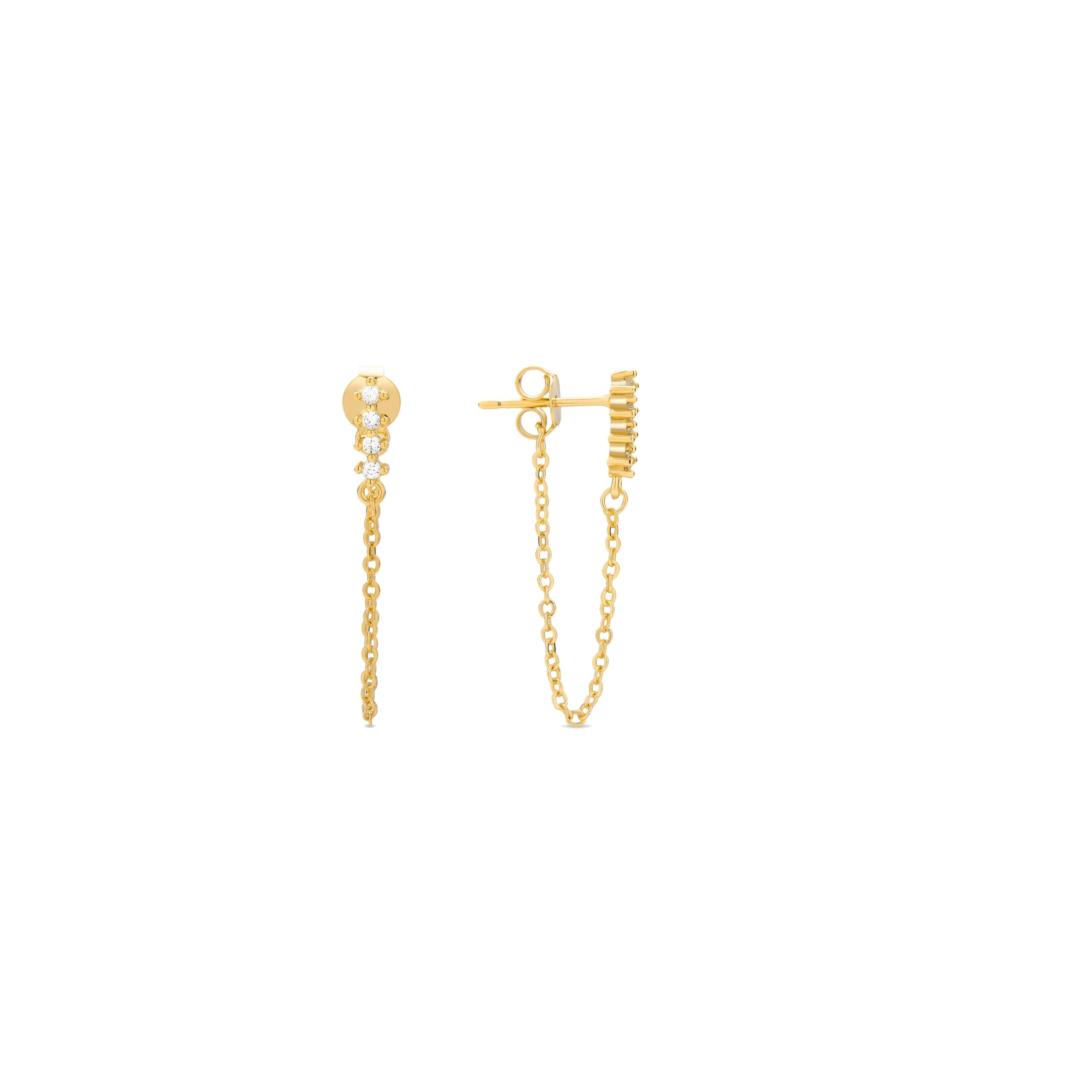 Earrings finished in 18K yellow gold - Unasa