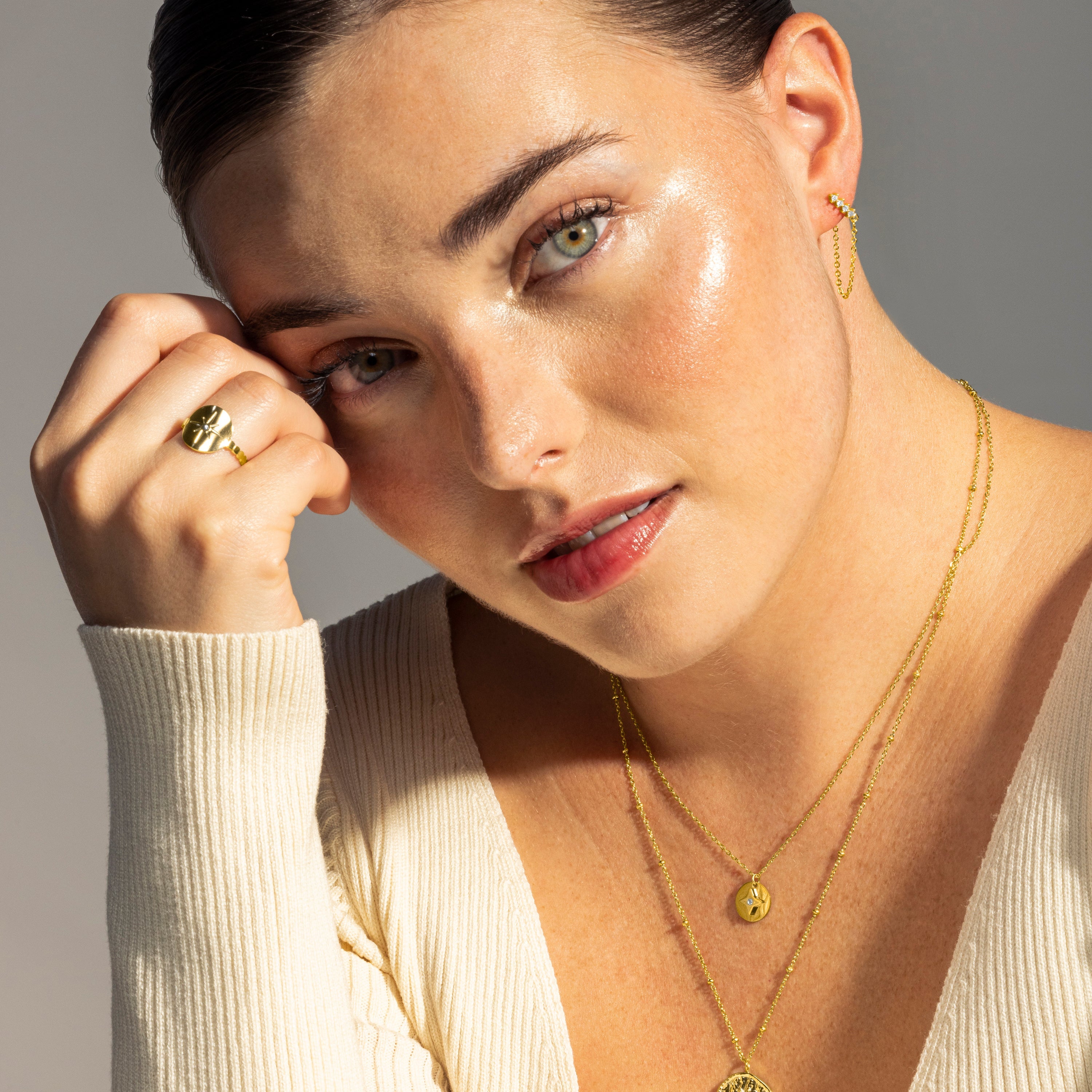 Earrings finished in 18K yellow gold - Unasa