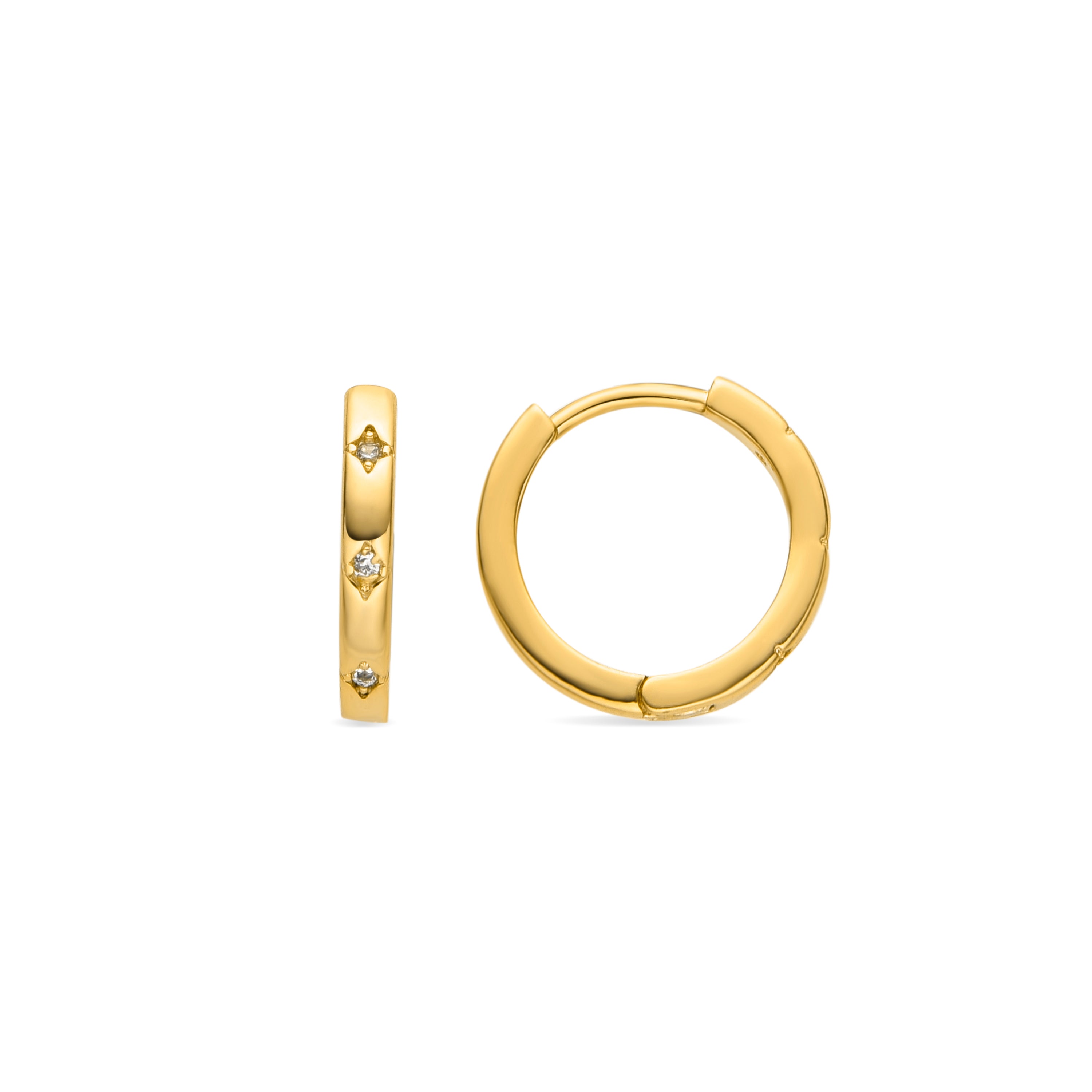 Pendientes con Circonita Brillante acabado oro 18K - Unya