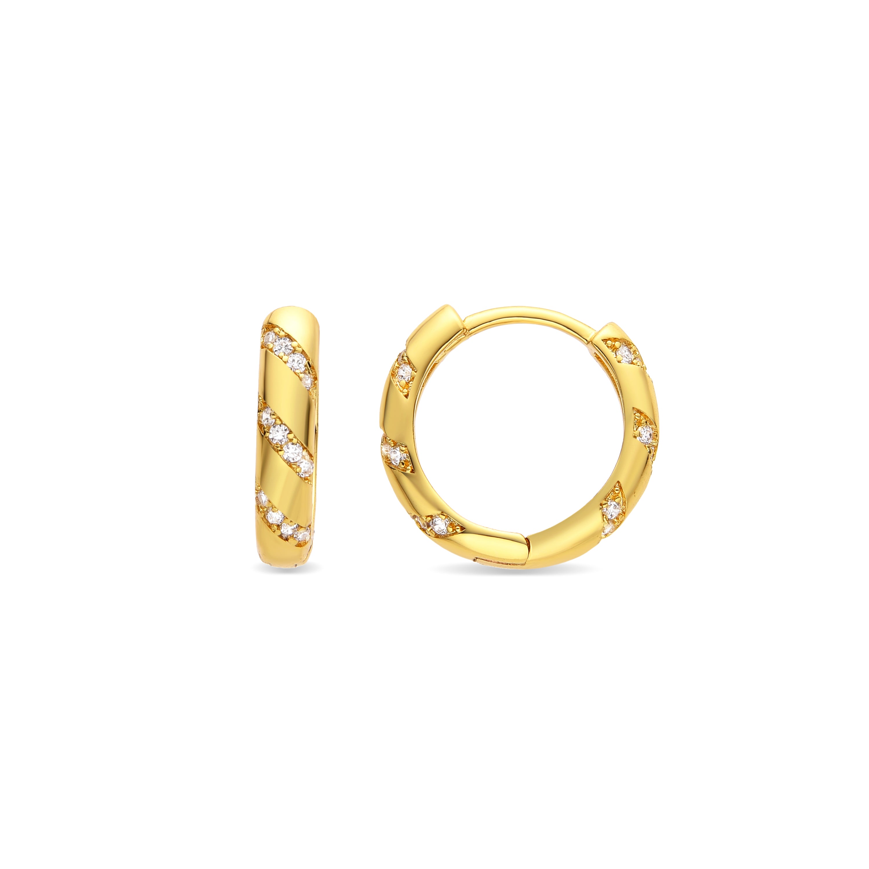 Pendientes con Circonita Brillante acabado oro 18K - Lionvi